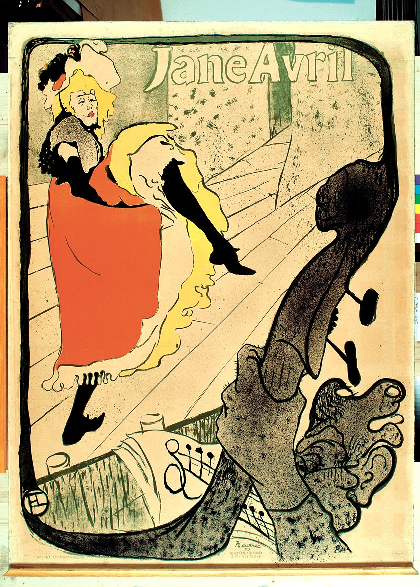 『ジェーン・アヴリル』 アンリ・ド・トゥールーズ＝ロートレック 1893年 カラー・リトグラフ メトロポリタン美術館所蔵