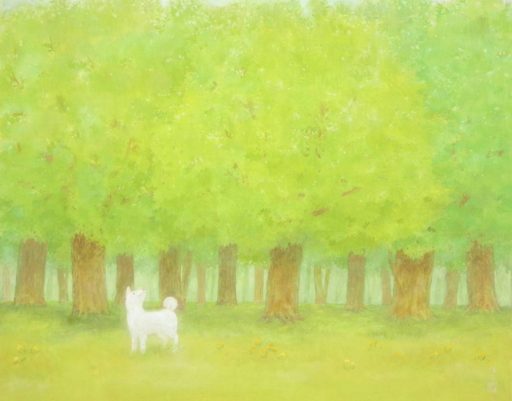 「ある日のこと」中上佳子　日本画　(91.0×72.7cm)
