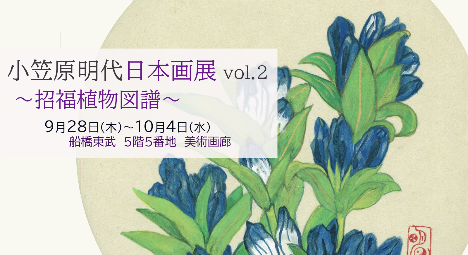 福福堂ギャラリー上原 | 小笠原明代日本画展 vol.2 〜招福植物図譜 
