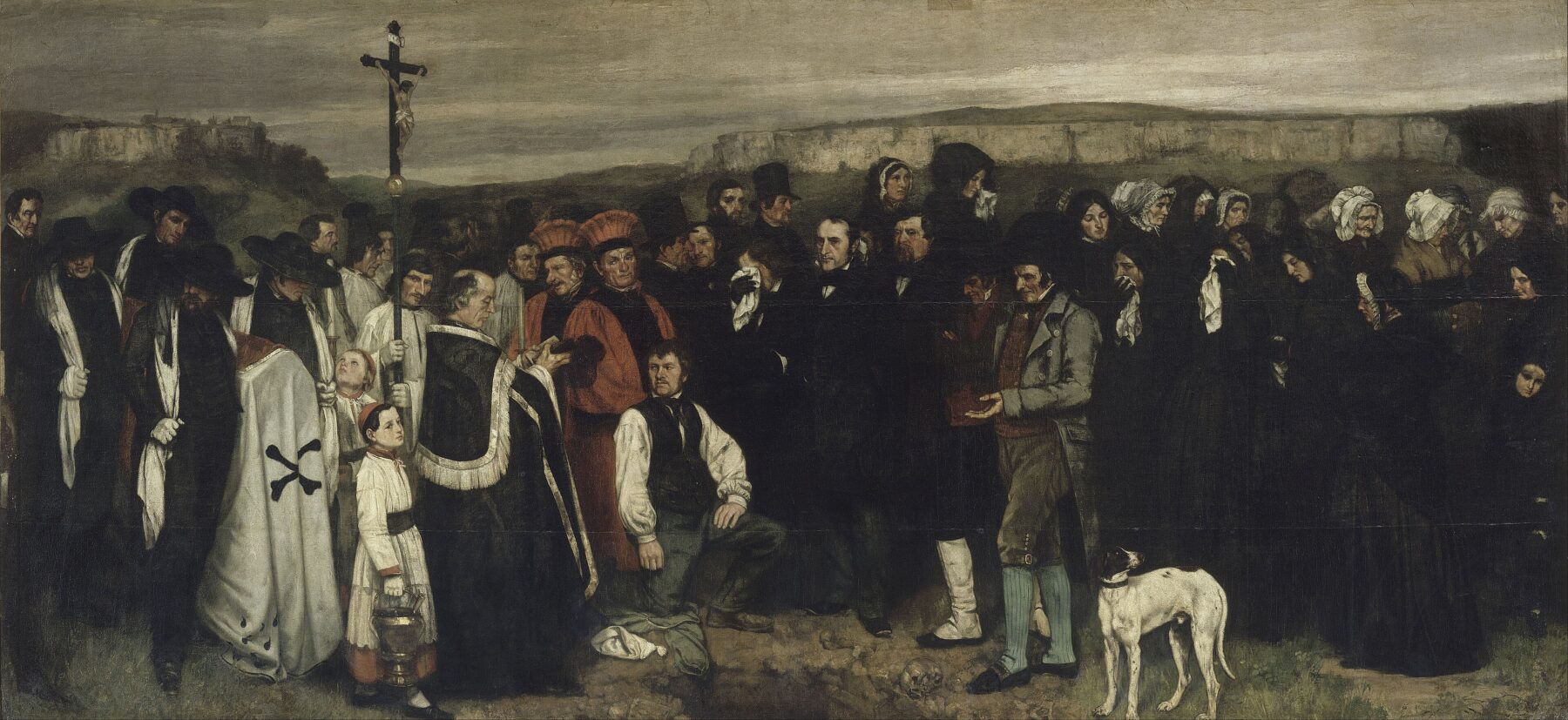 『オルナンの埋葬』 ギュスターヴ・クールベ 1849–1850年 油彩・キャンバス 315×668cm オルセー美術館所蔵