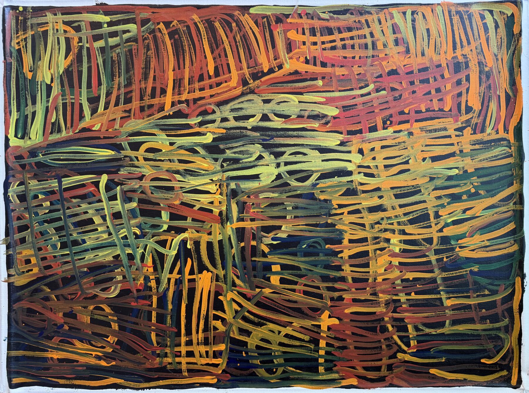 原画】アボリジナルアート 絵画 61x30cm No.6208 / アボリジナルアート 