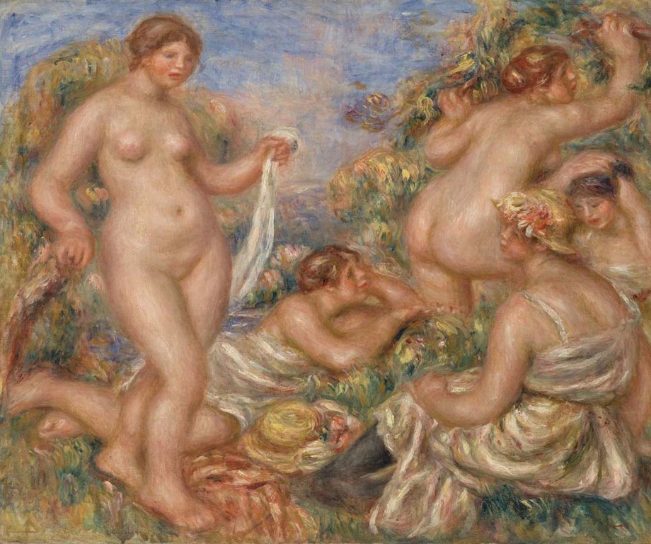 《5人の浴女》　ピエール＝オーギュスト・ルノワール　1917–1918年頃　油彩・キャンバス　バーンズ・ファウンデーション