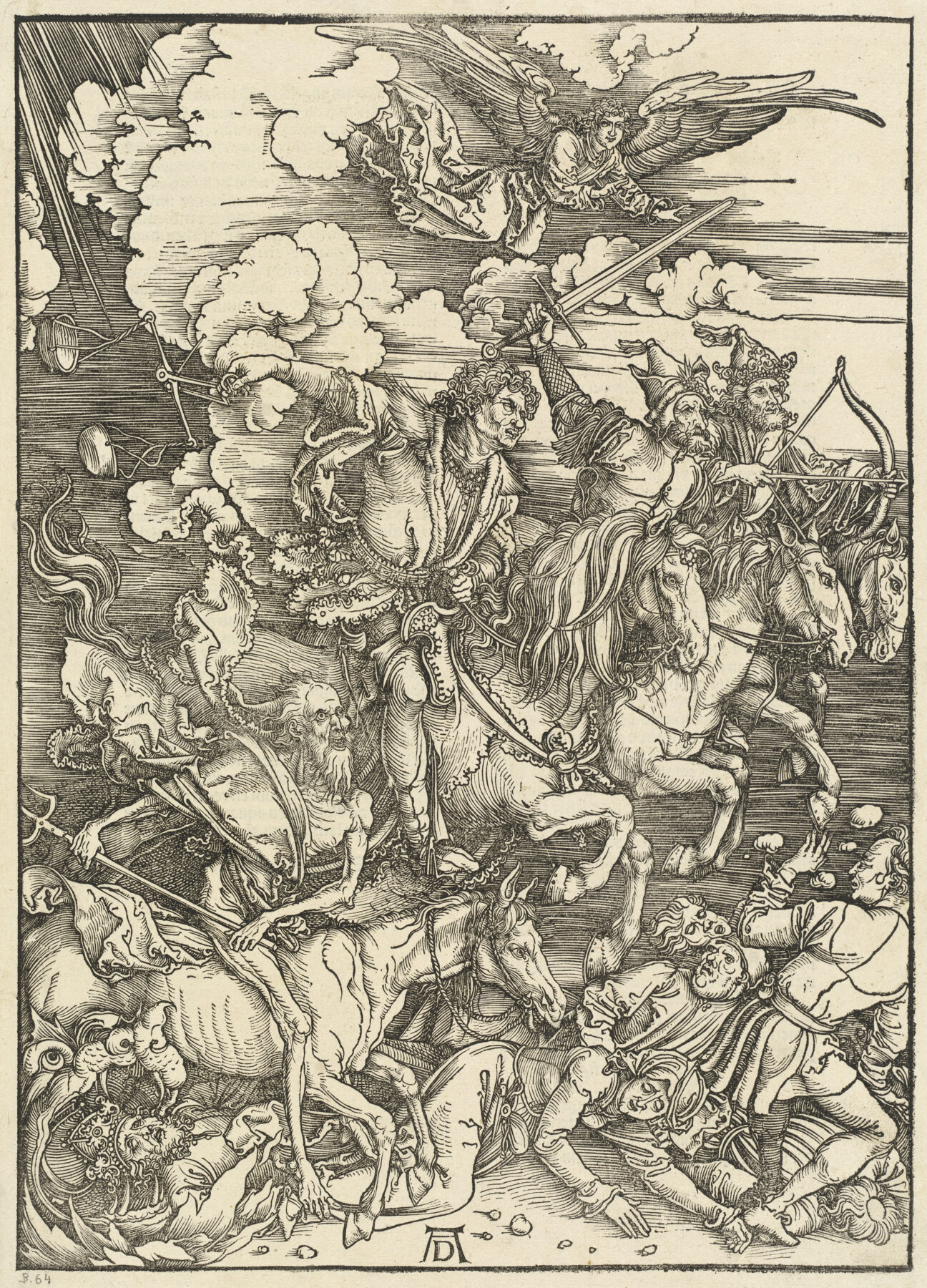 『黙示録の四騎士』 アルブレヒト・デューラー 1498年 木版画 39.5×28.5cm ナショナル・ギャラリー・オブ・アート所蔵