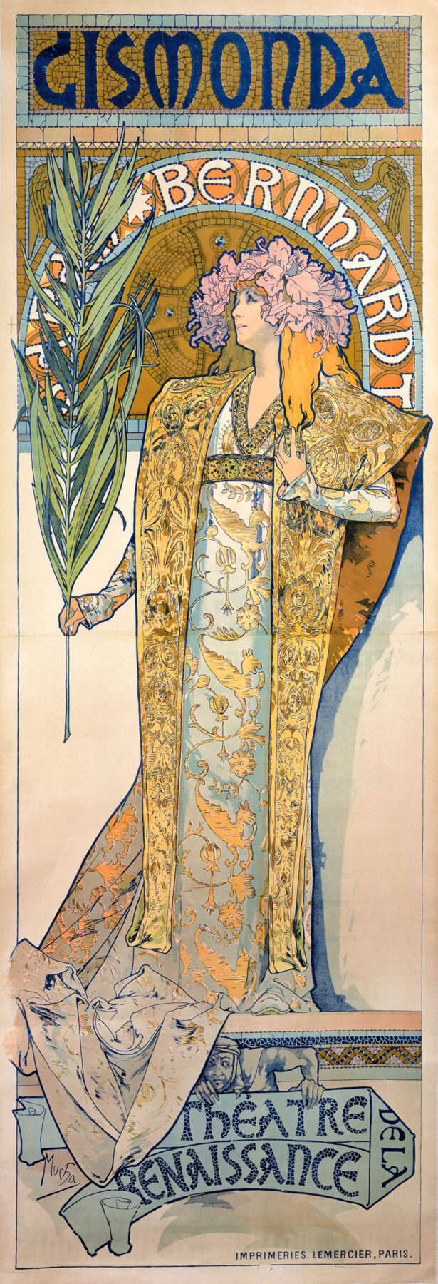 『ジスモンダ』 アルフォンス・ミュシャ 1894年 カラー・リトグラフ 216×74.2cm 個人蔵