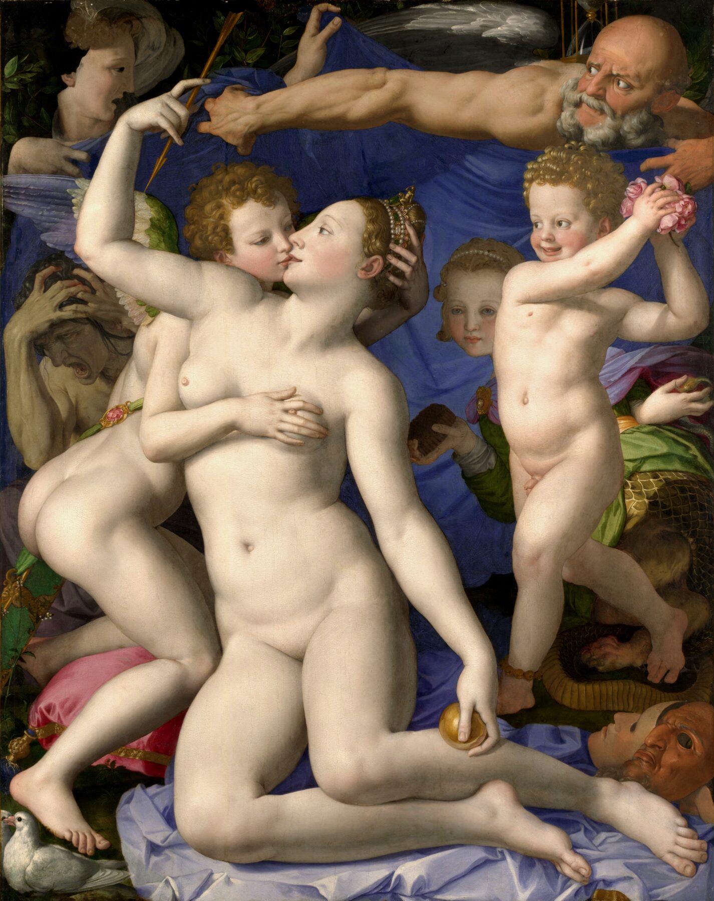 『愛の寓意』 アーニョロ・ブロンズィーノ 1540–1545年頃 油彩・板 ナショナル・ギャラリー所蔵