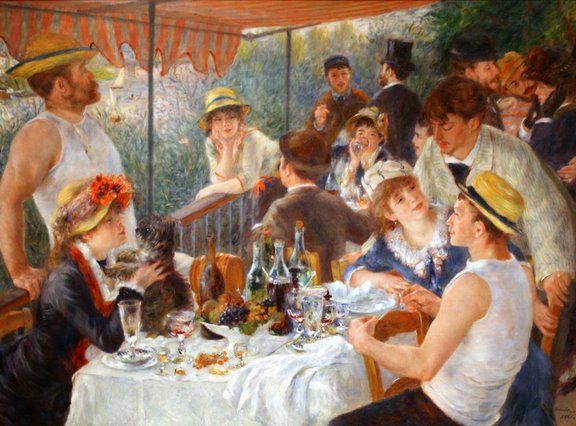 『舟遊びをする人々の昼食』 ピエール＝オーギュスト・ルノワール 1880–1881年 油彩・キャンバス 130.2×175.6cm フィリップス・コレクション所蔵（ワシントンD.C.）