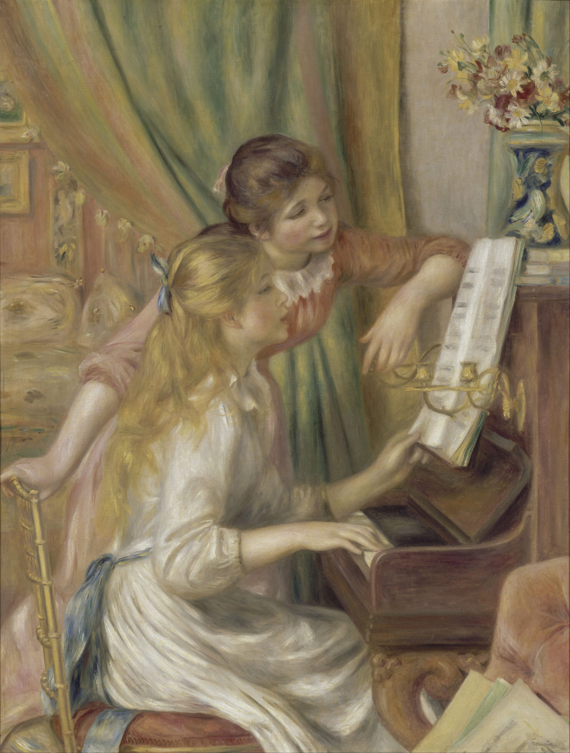 『ピアノを弾く少女たち』　ピエール＝オーギュスト・ルノワール　1892年　油彩・キャンバス　116×90cm　オルセー美術館所蔵