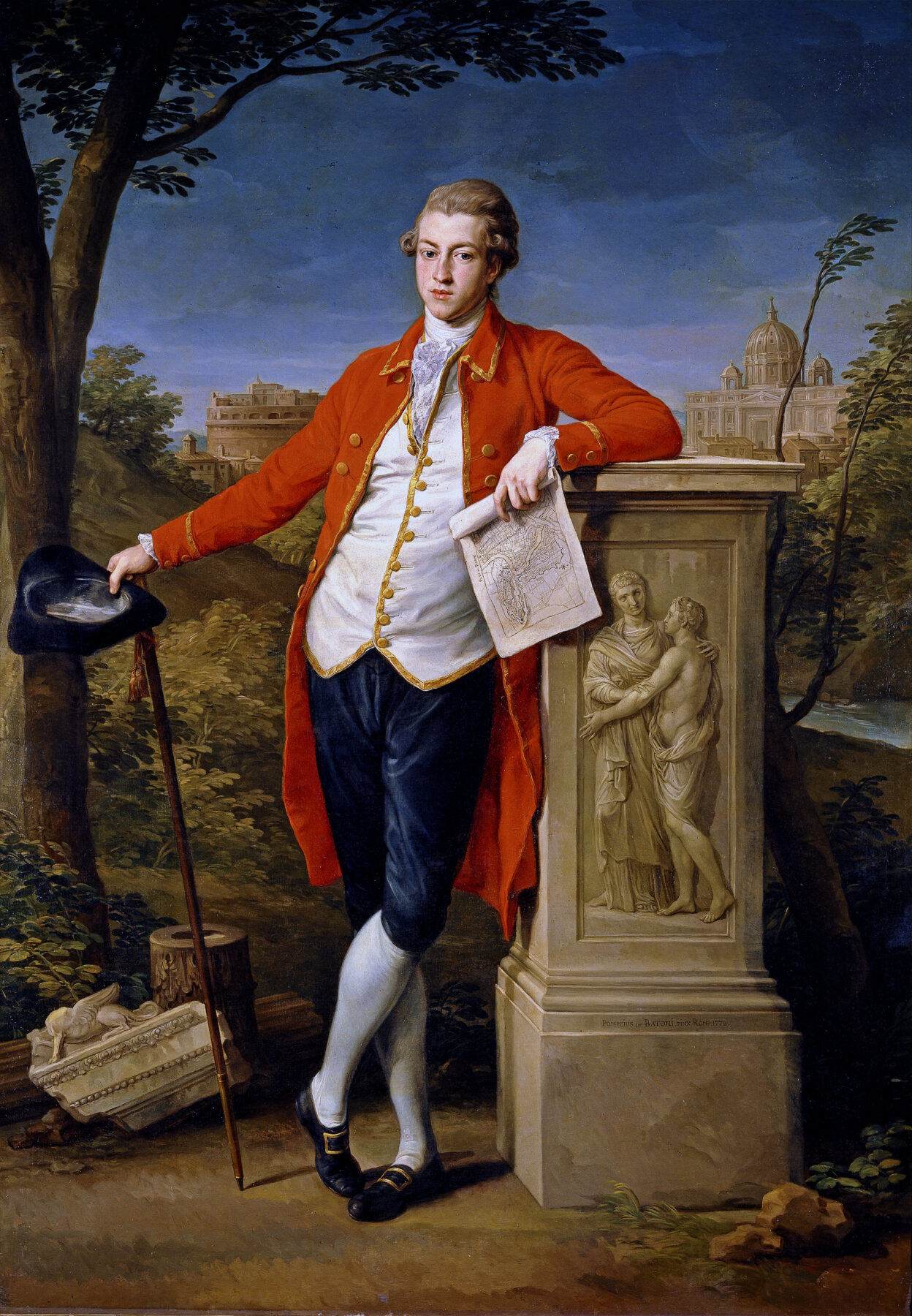 ポンペオ・ジローラモ・バトーニ《初代ダンスタンヴィル男爵フランシス・バセットの肖像》1778年 油彩・カンヴァス 221×157cm プラド美術館所蔵
