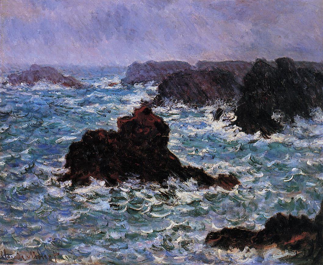 『雨のベリール』　クロード・モネ　1886年　油彩・キャンバス　60×73cm　アーティゾン美術館所蔵（旧松方コレクション）