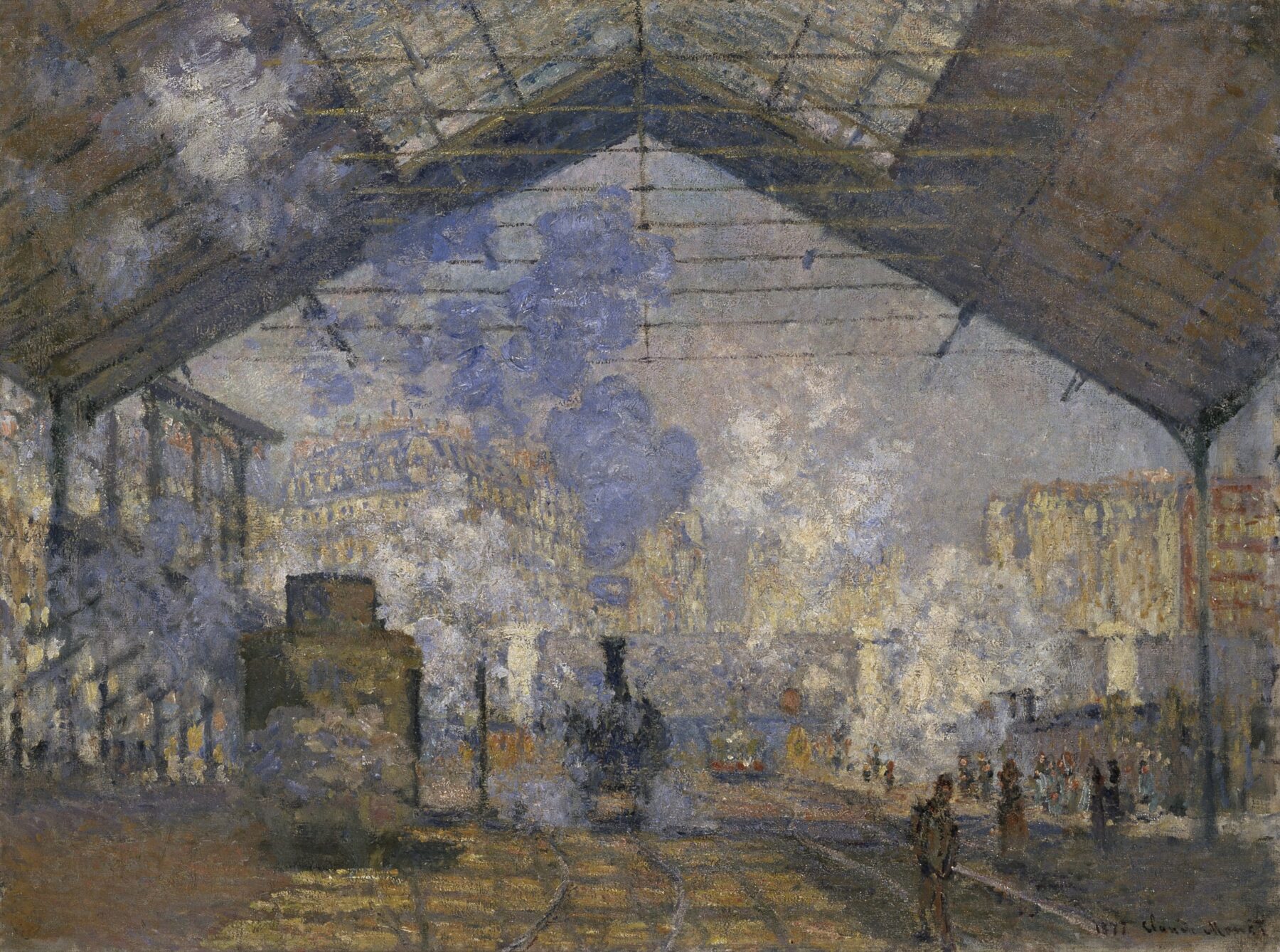 『サン＝ラザール駅』 クロード・モネ 1877年 油彩・キャンバス 75×104cm オルセー美術館所蔵