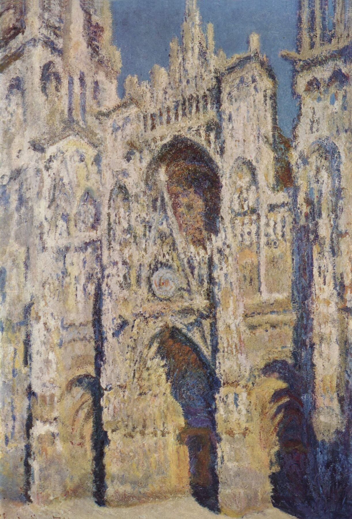 『ルーアン大聖堂、扉口とサン＝ロマン塔、陽光』 クロード・モネ 1893年 油彩・キャンバス 107×73.5cm オルセー美術館所蔵（パリ）
