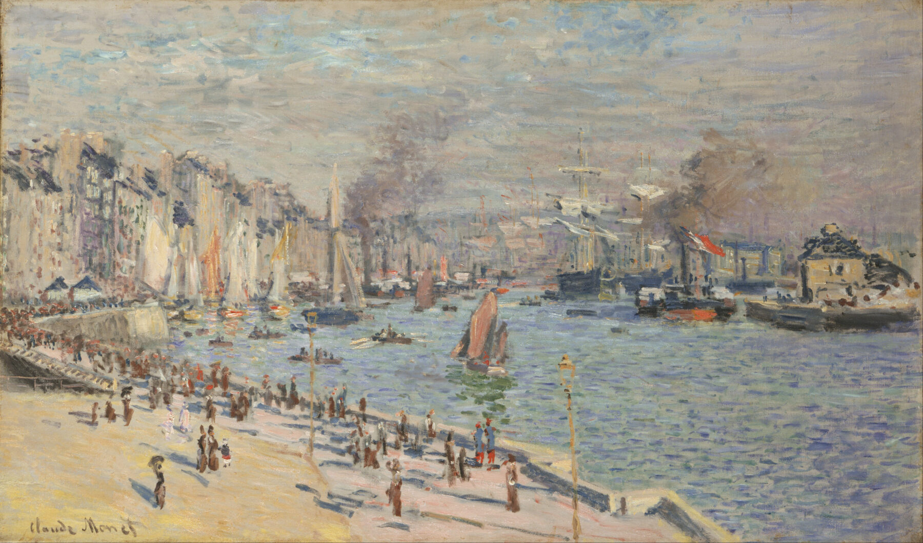『ル・アーヴル港』　クロード・モネ　1874年　油彩・キャンバス　60.3×101.9cm　フィラデルフィア美術館所蔵
