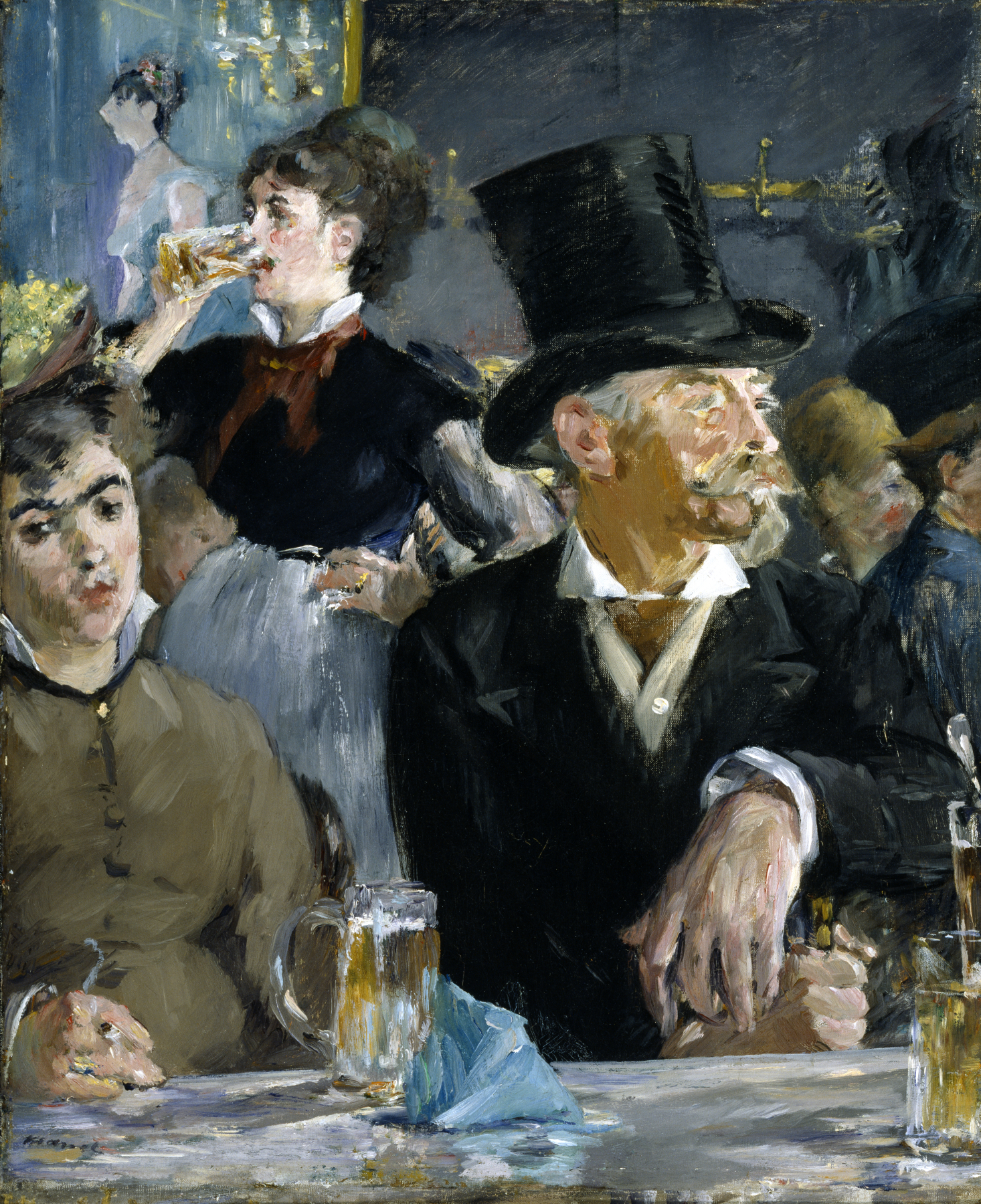 『カフェにて』 エドゥアール・マネ 1879年頃 油彩・キャンバス 47.3×39.1cm ウォルターズ美術館所蔵
