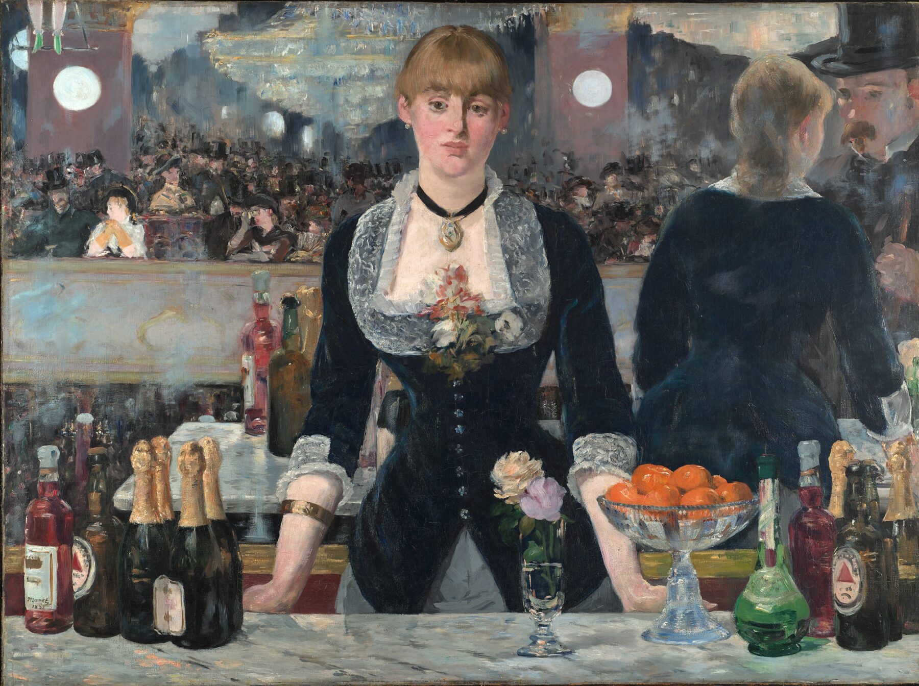 『フォリー＝ベルジェールのバー』 エドゥアール・マネ 1882年 油彩・キャンバス 96×130cm コートールド美術館所蔵
