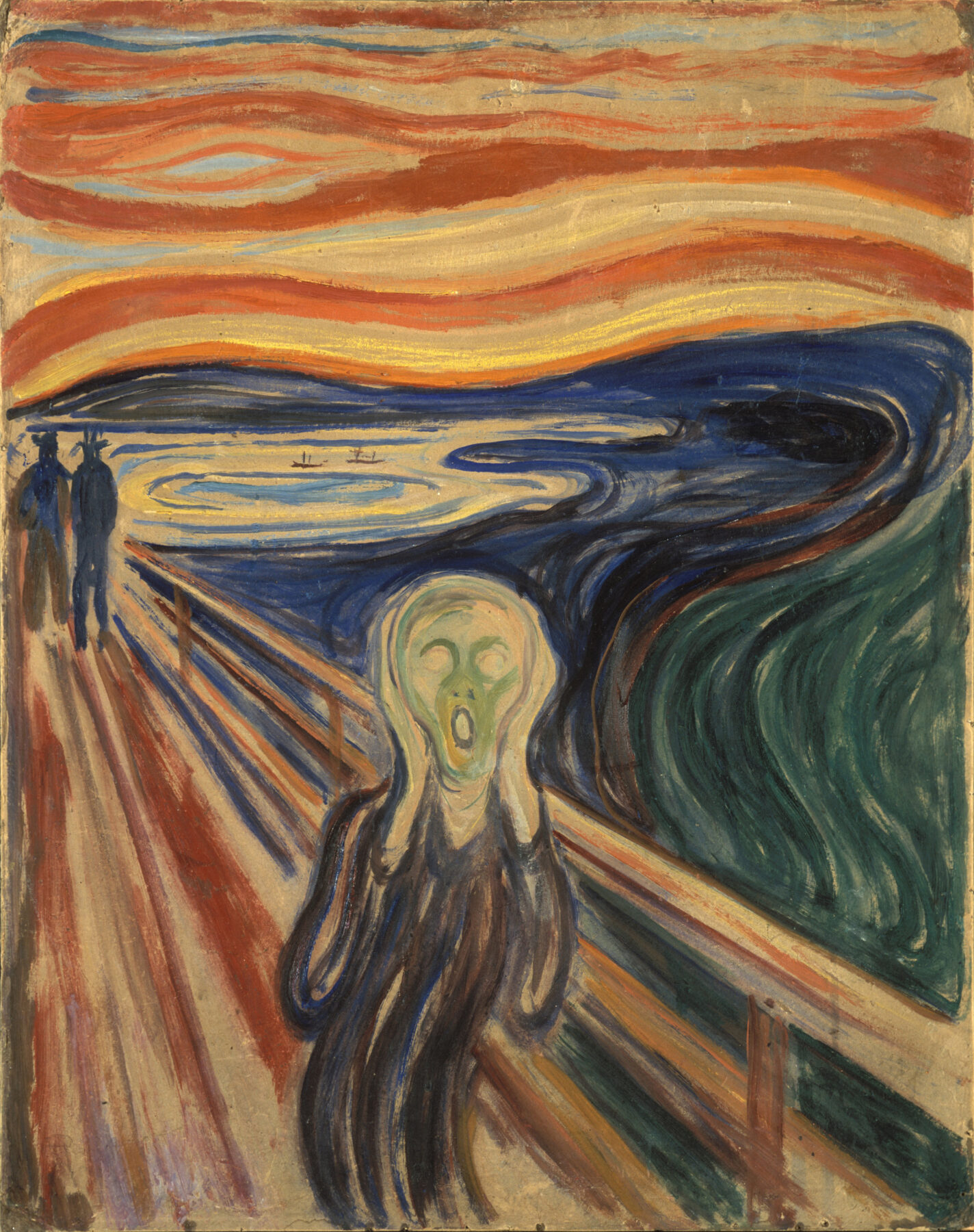 『叫び』 エドヴァルド・ムンク 1910年頃 テンペラ・油彩・厚紙 83.5×66cm ムンク美術館所蔵