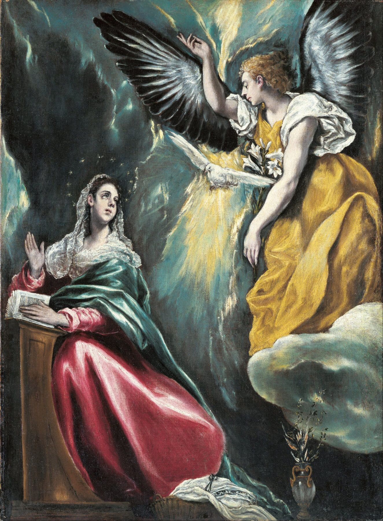 『受胎告知』　エル・グレコ　1590–1603年頃　油彩・キャンバス　109.1×80.2cm　大原美術館所蔵