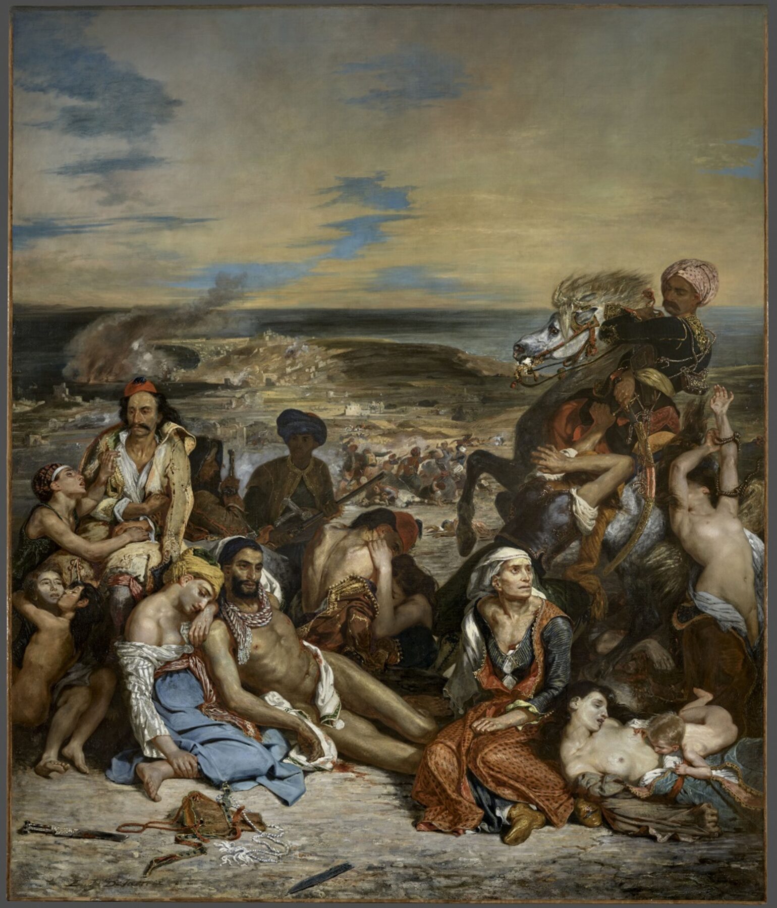 『キオス島の虐殺』 ウジェーヌ・ドラクロワ 1824年 油彩・キャンバス ルーヴル美術館所蔵