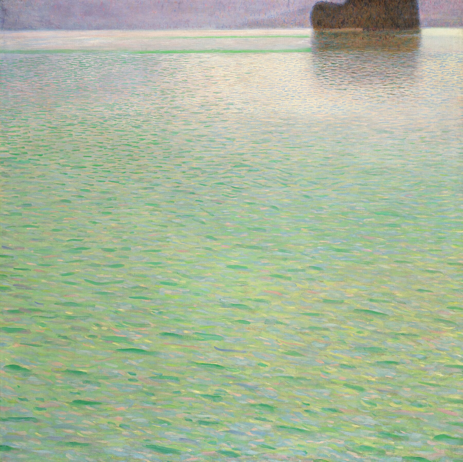 『アッター湖の島』 グスタフ・クリムト 1901〜1902年 油彩・キャンバス 100.5×100.5cm 個人蔵