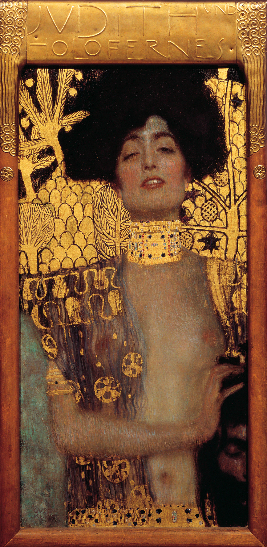 『ユディトI』 グスタフ・クリムト 1901年 油彩・金箔・キャンバス 84×42cm ベルヴェデーレ宮殿オーストリア絵画館（ウィーン）所蔵