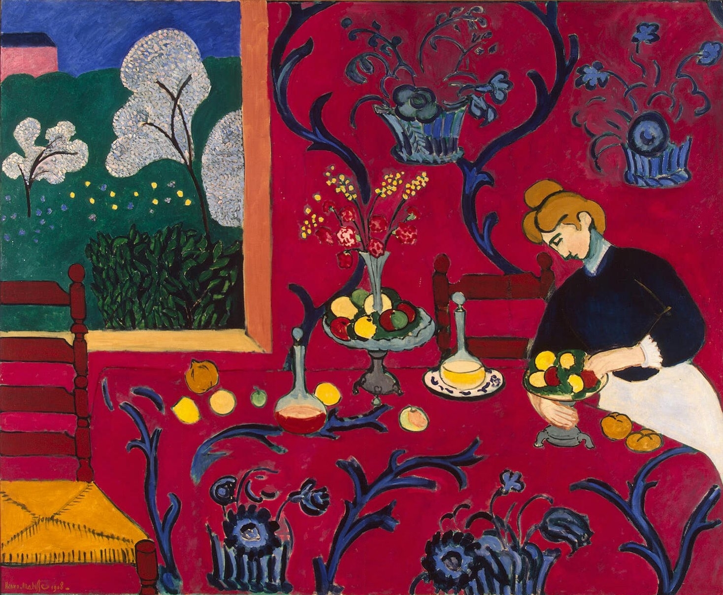 『赤のハーモニー（赤い部屋）』 アンリ・マティス 1908年 油彩・キャンバス 180.5×221cm エルミタージュ美術館所蔵
