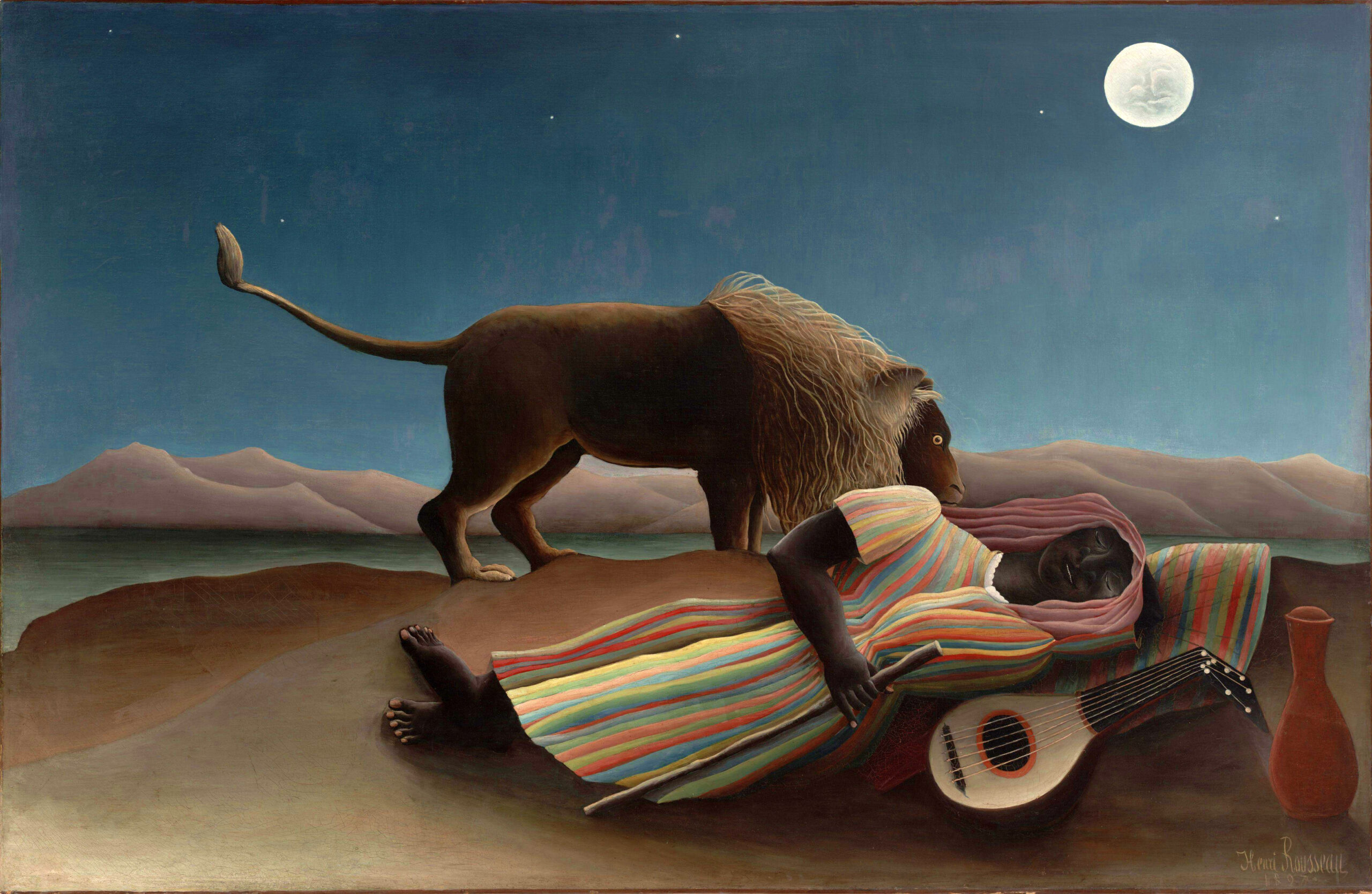 『眠るジプシー女』 アンリ・ルソー 1897年 油彩・キャンバス 129.5×200.7cm ニューヨーク近代美術館（MoMA）
