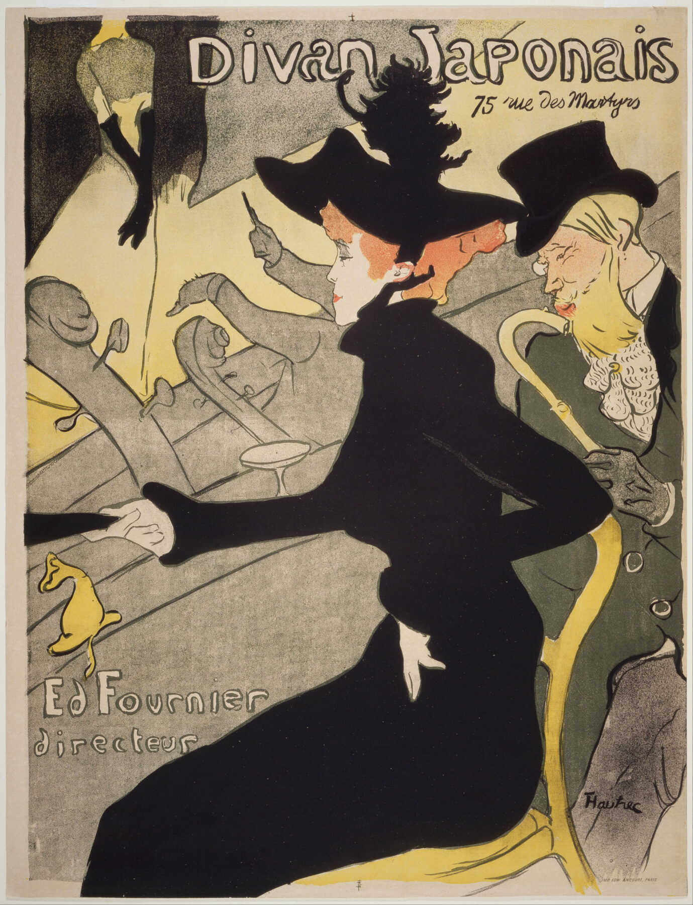 『ディヴァン・ジャポネ』 アンリ・ド・トゥールーズ＝ロートレック 1892〜1893年頃 リトグラフ　　ジェーン・アヴリルを描いたポスター