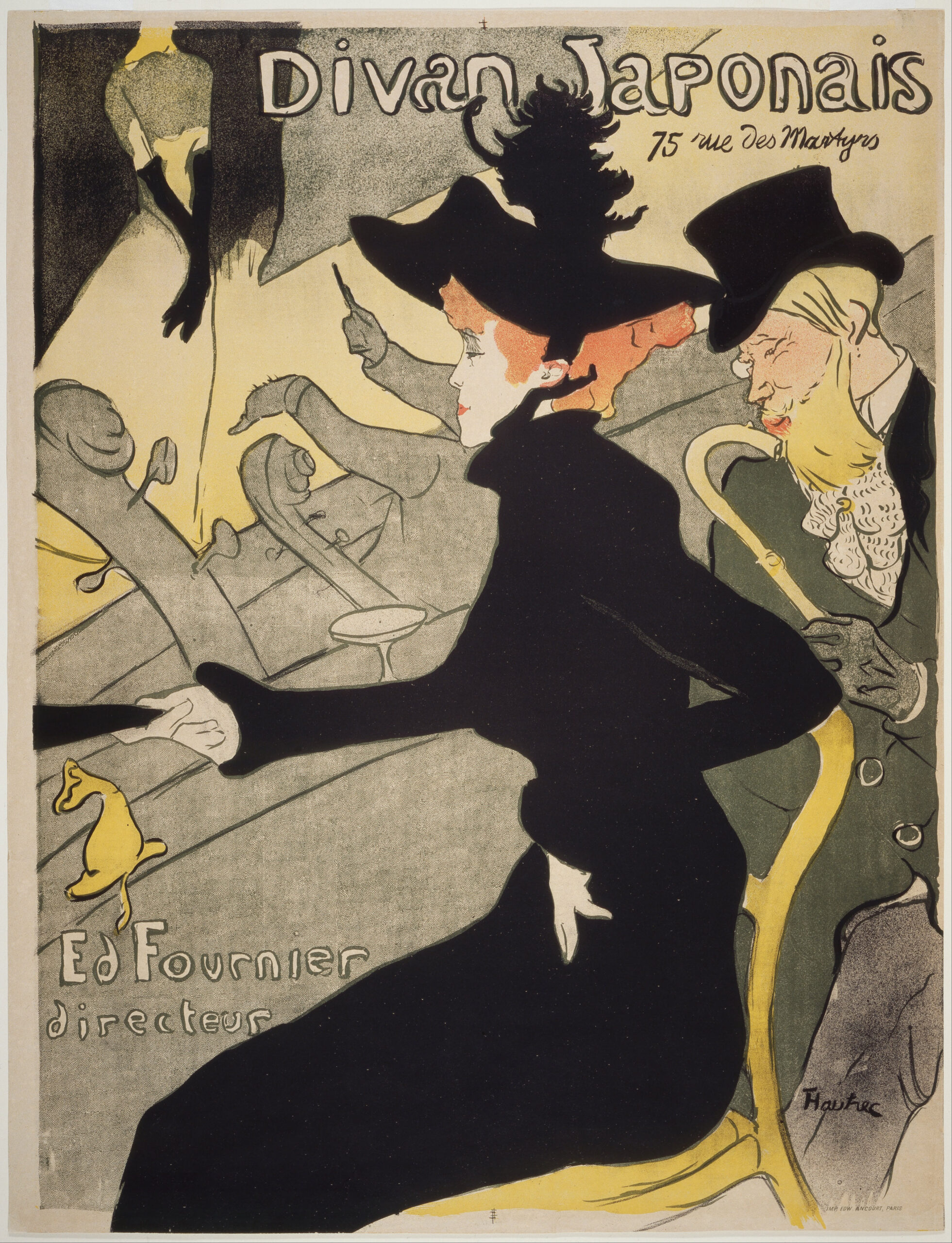 『ディヴァン・ジャポネ』 アンリ・ド・トゥールーズ＝ロートレック 1892〜1893年頃 リトグラフ　　ジェーン・アヴリルを描いたポスター