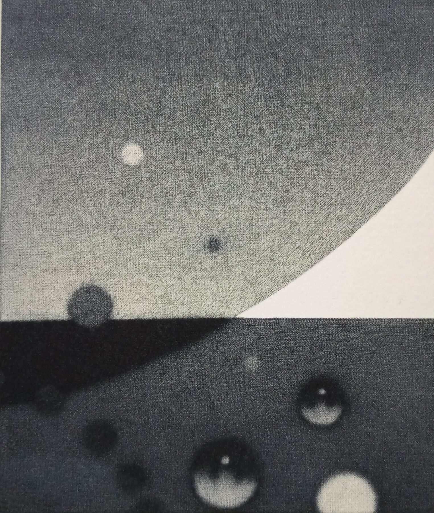 福田美菜『こころの輪10』銅版画 メゾチント、限定数：10、作品サイズ：10.5x9cm