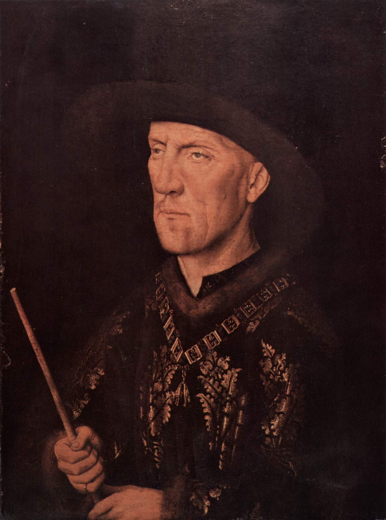 ヤン・ファン・エイク『ボードワン・ド・ラノワの肖像』1435年頃 油彩・板 絵画館(ベルリン)所蔵 ブルゴーニュ宮廷人ボードワン・ド・ラノワの肖像