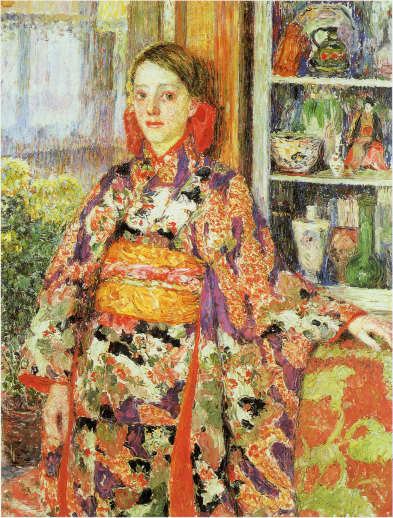 『着物を着るベルギーの少女』 児島虎次郎 1911年 油彩 大原美術館所蔵
