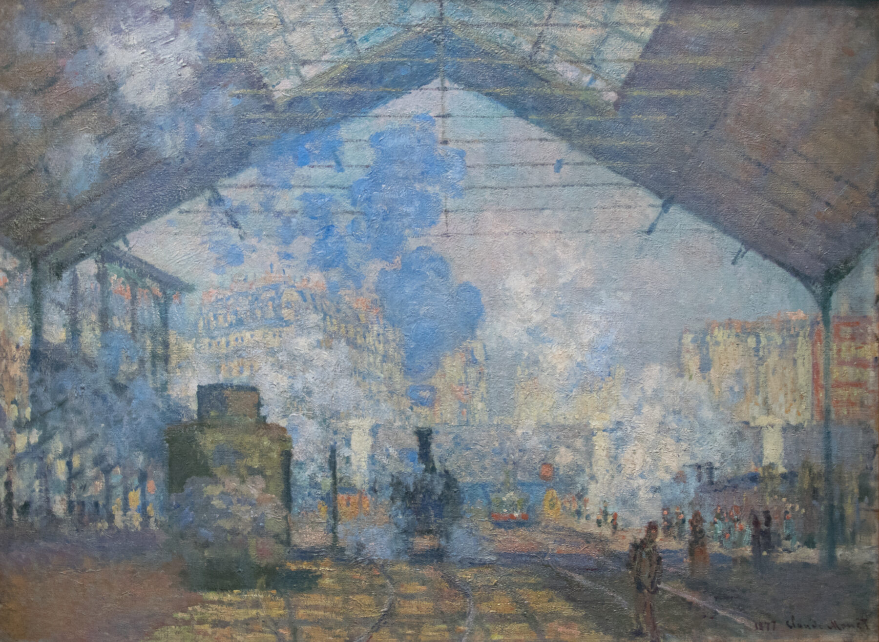 『サン＝ラザール駅』 クロード・モネ 1877年 油彩・キャンバス 75×100cm オルセー美術館所蔵（パリ）