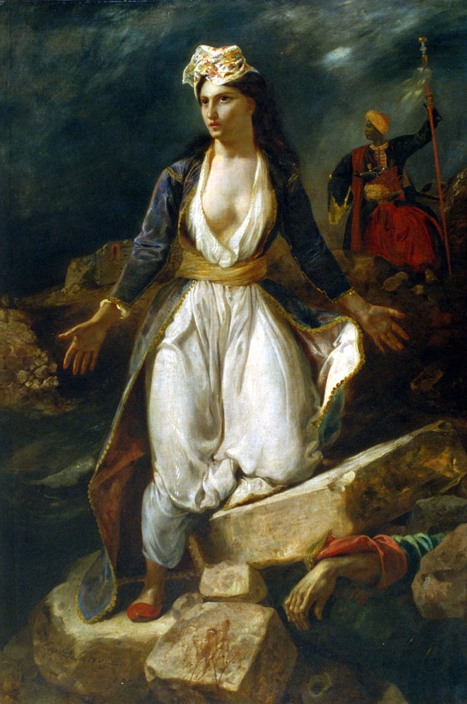 『ミソロンギの廃墟に立つギリシア』 ウジェーヌ・ドラクロワ 1826年 油彩・キャンバス ボルドー美術館所蔵