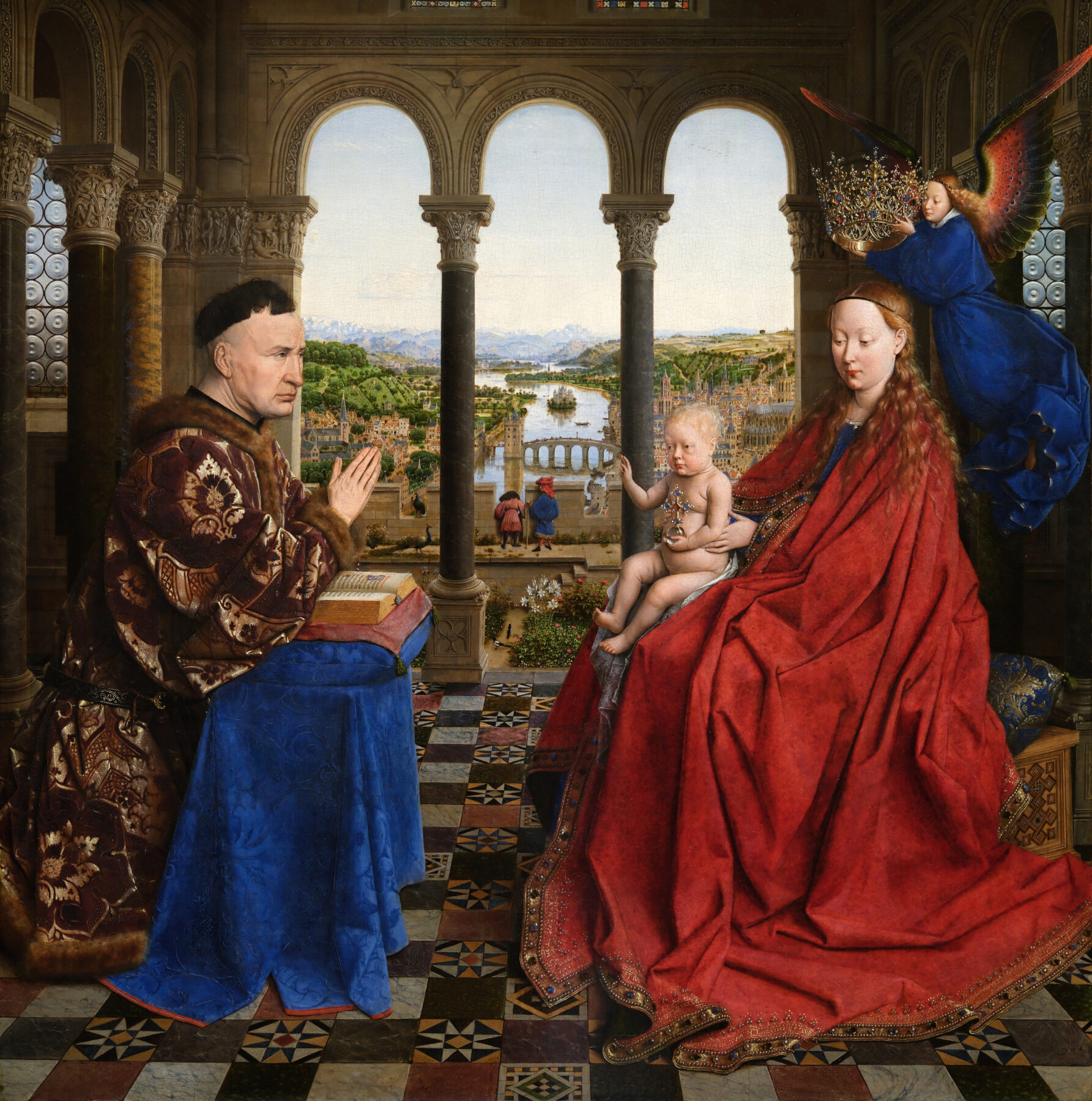 『宰相ロランの聖母』 ヤン・ファン・エイク 1430年頃 油彩・板 66×62cm ルーヴル美術館所蔵