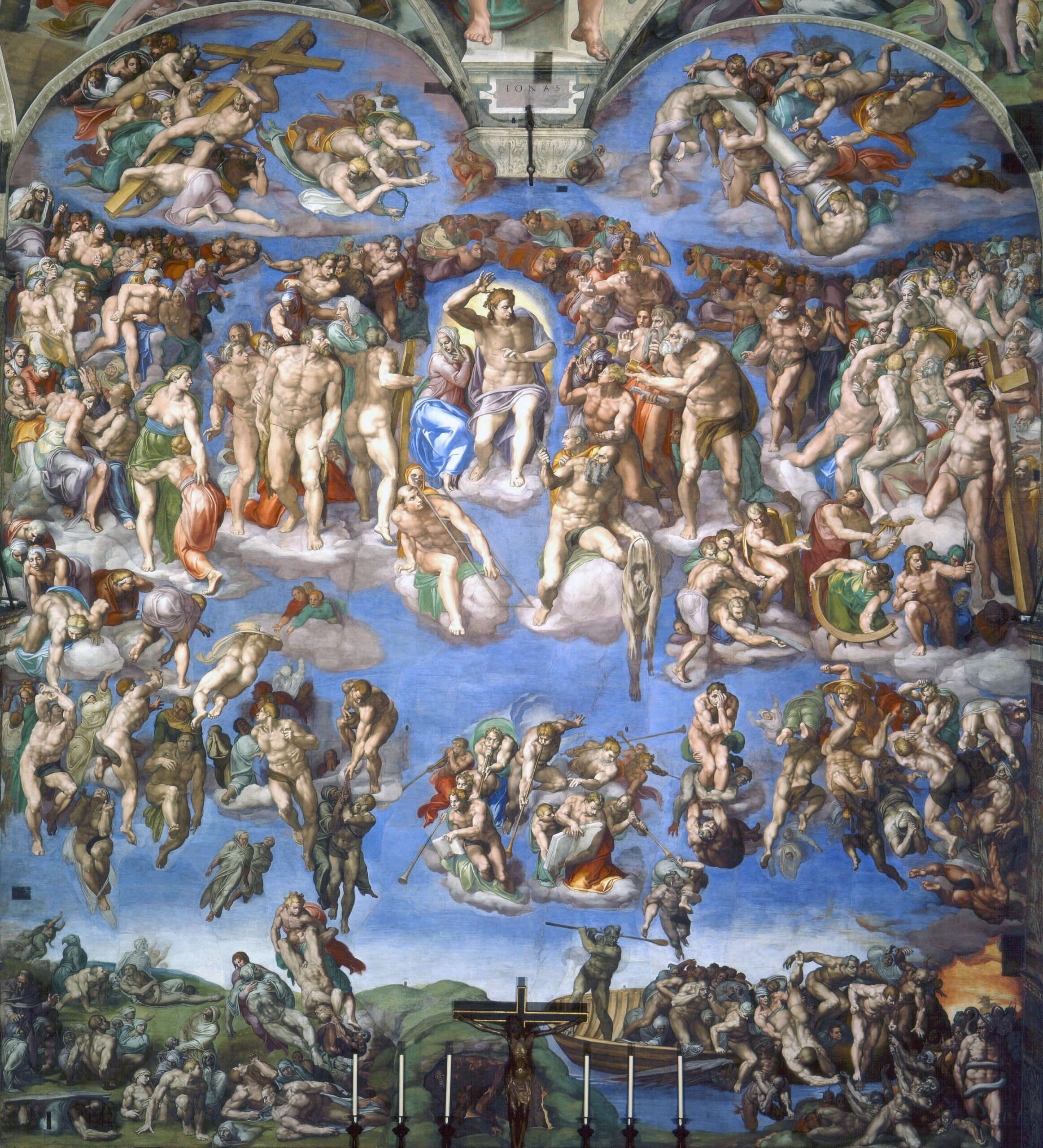 『最後の審判』 ミケランジェロ・ブオナローティ 1536〜1541年 フレスコ 約1370×1220cm システィーナ礼拝堂祭壇壁
