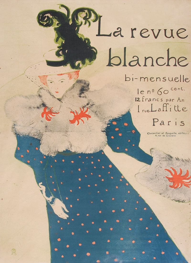 『ラ・ルヴュ・ブランシュ（La Revue blanche）挿絵』　アンリ・ド・トゥールーズ＝ロートレック　1895年　リトグラフ（雑誌挿絵・ポスター）　『La Revue blanche』掲載作品