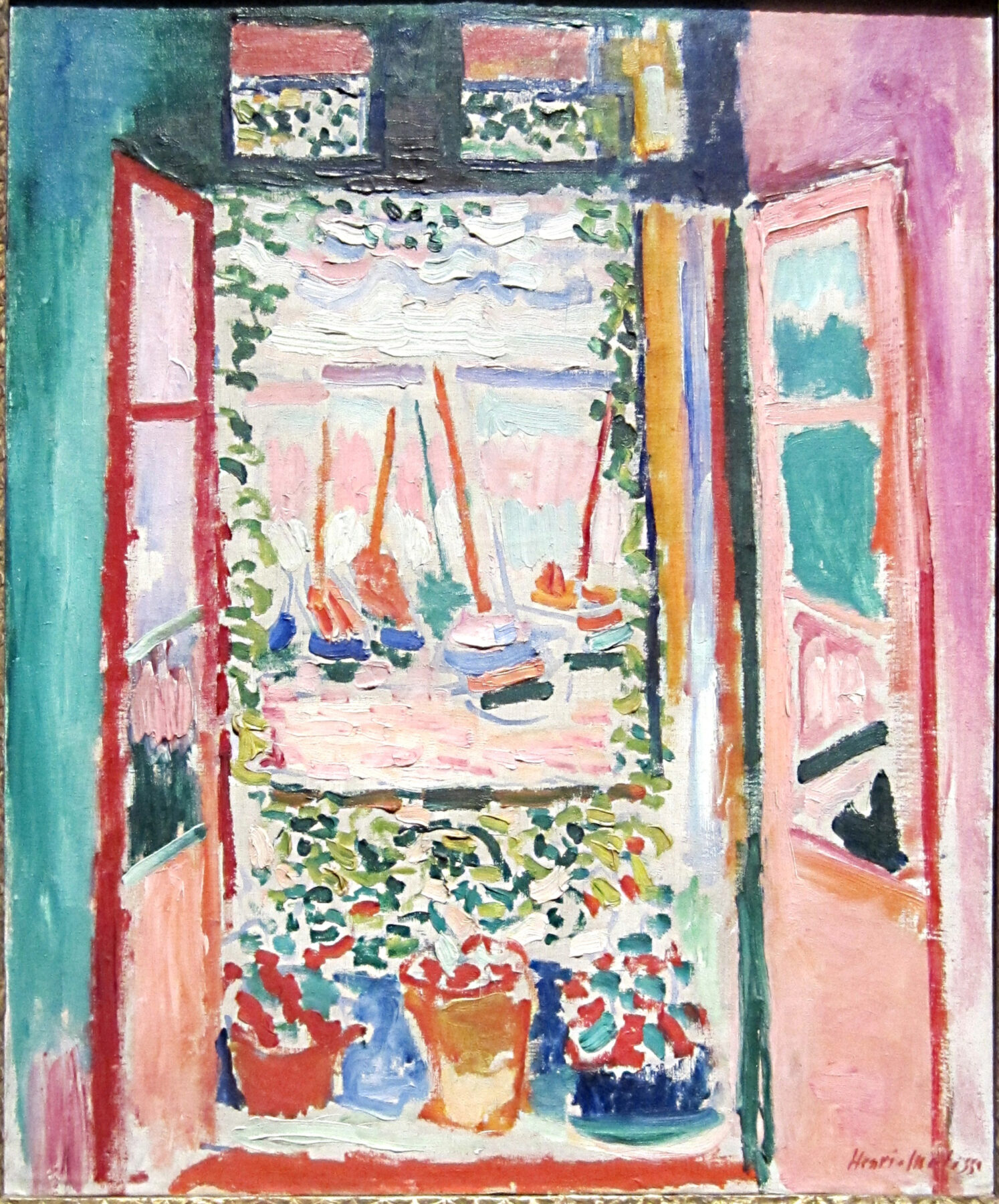『開かれた窓、コリウール』 アンリ・マティス 1905年 油彩・キャンバス 55.25×46.04cm ナショナル・ギャラリー・オブ・アート所蔵
