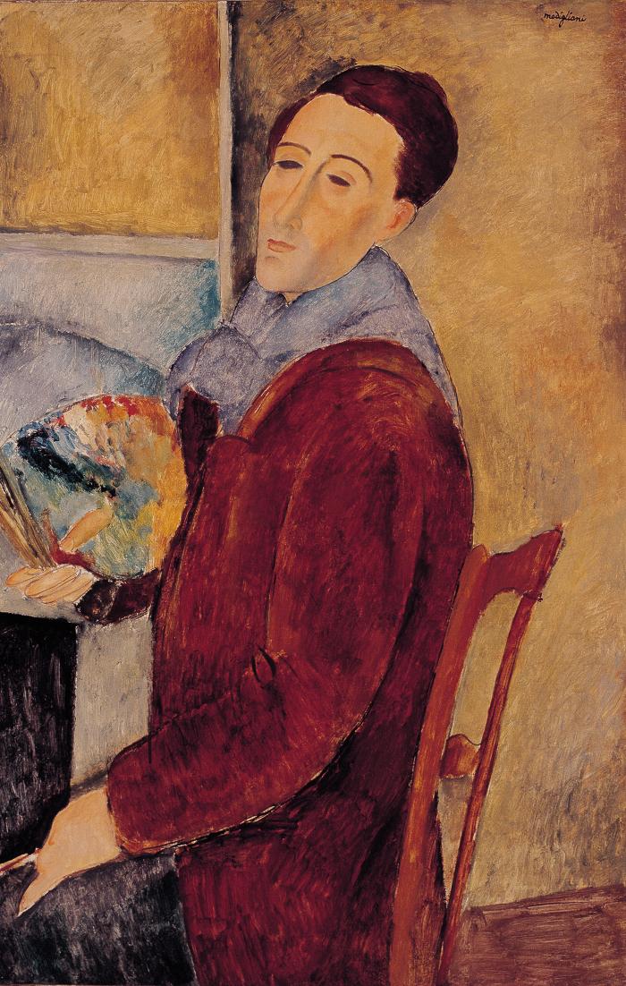 『自画像』 アメデオ・モディリアーニ 1919年 油彩・キャンバス サンパウロ大学現代美術館所蔵