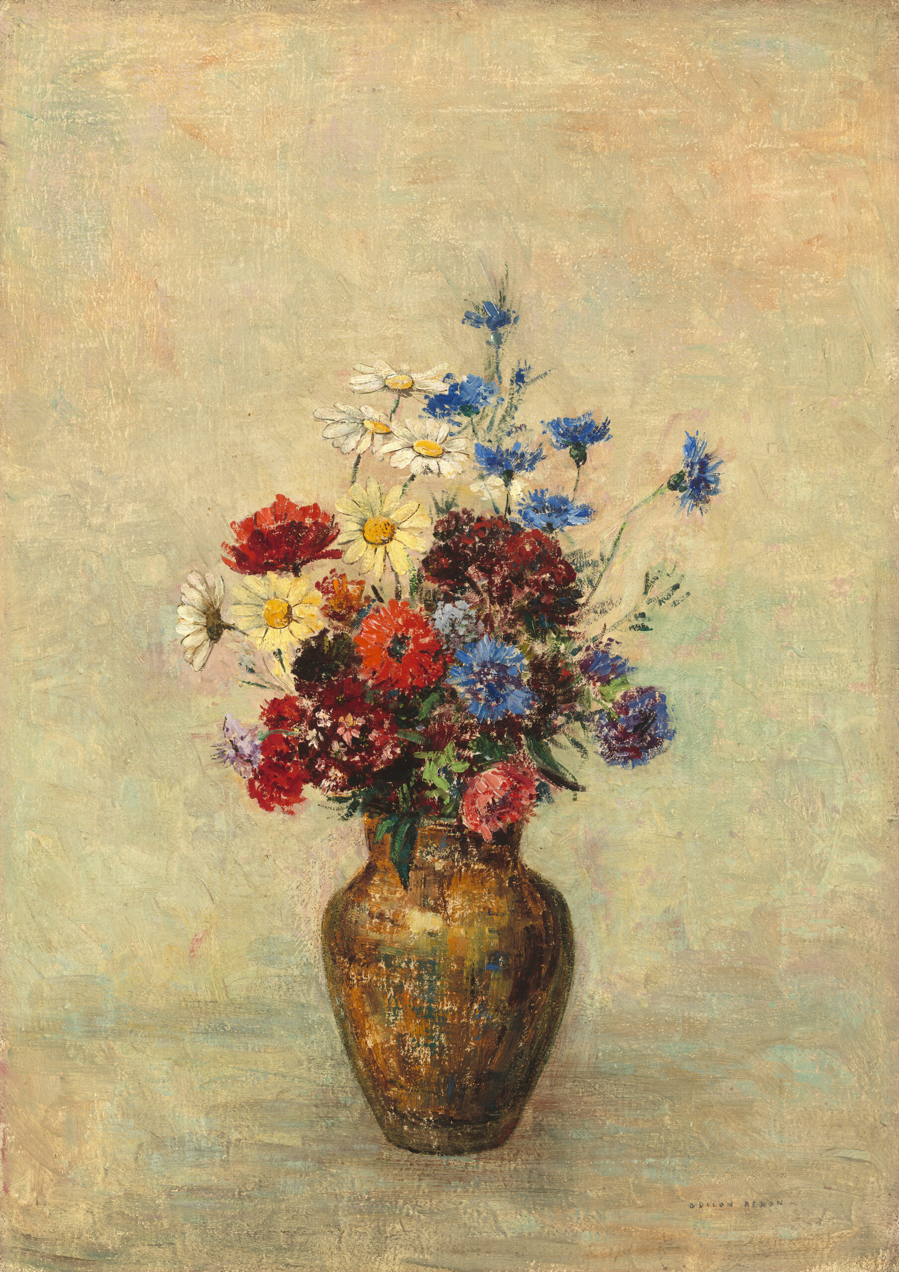 『花瓶の花』 オディロン・ルドン 1910年頃 油彩・キャンバス 55.9×39.4cm ナショナル・ギャラリー（ワシントン）所蔵