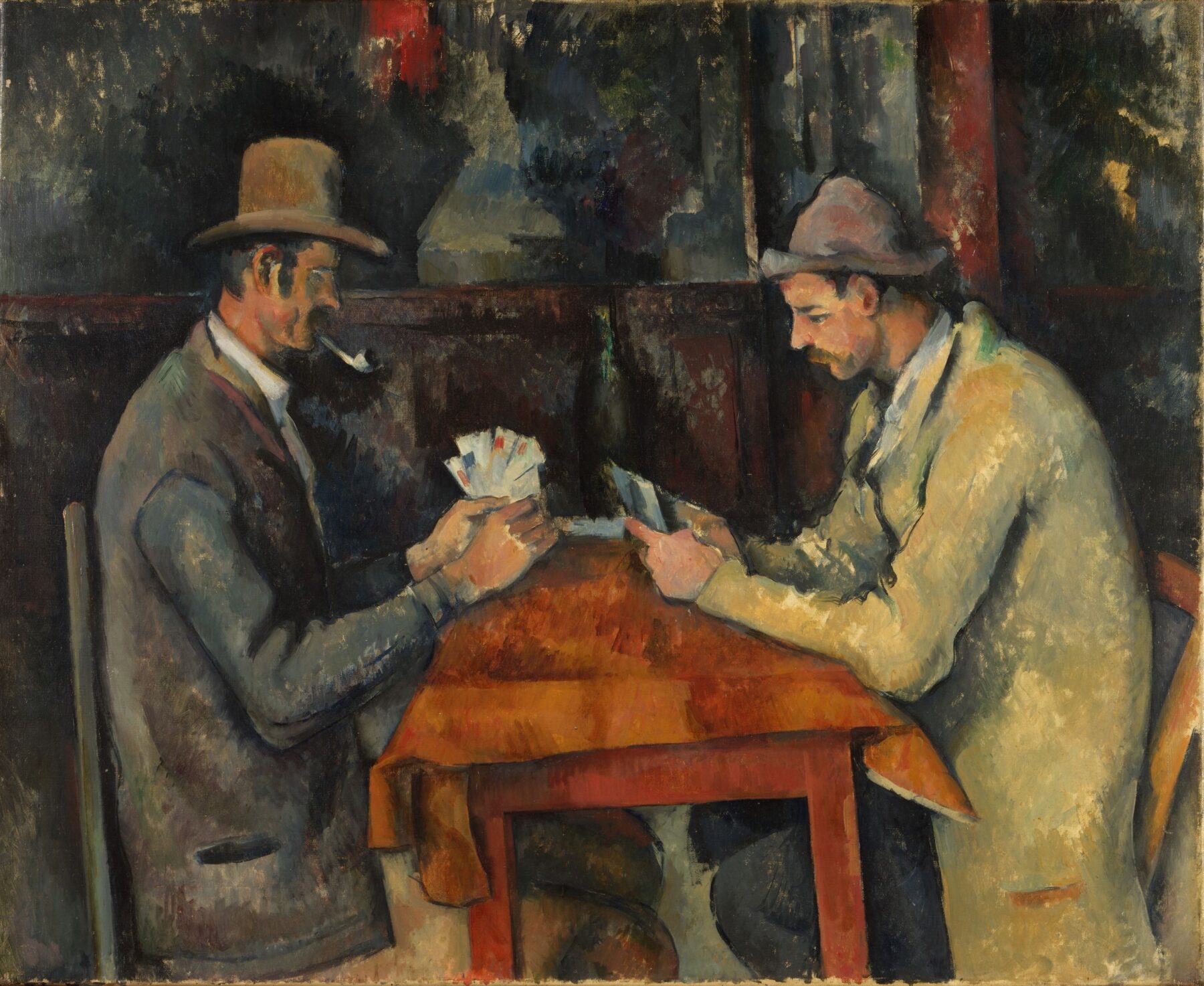 『カード遊びをする人々』 ポール・セザンヌ 1892-1895年 油彩・キャンバス 60×73cm コートールド美術館所蔵
