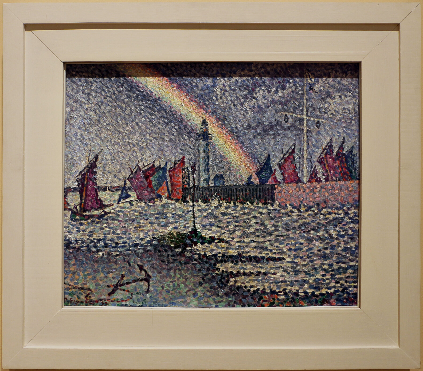 『夕暮れのサン＝トロペの町（オーパス233）』　ポール・シニャック　1892年　油彩・キャンバス　64.6×80.5cm　宮崎県立美術館所蔵