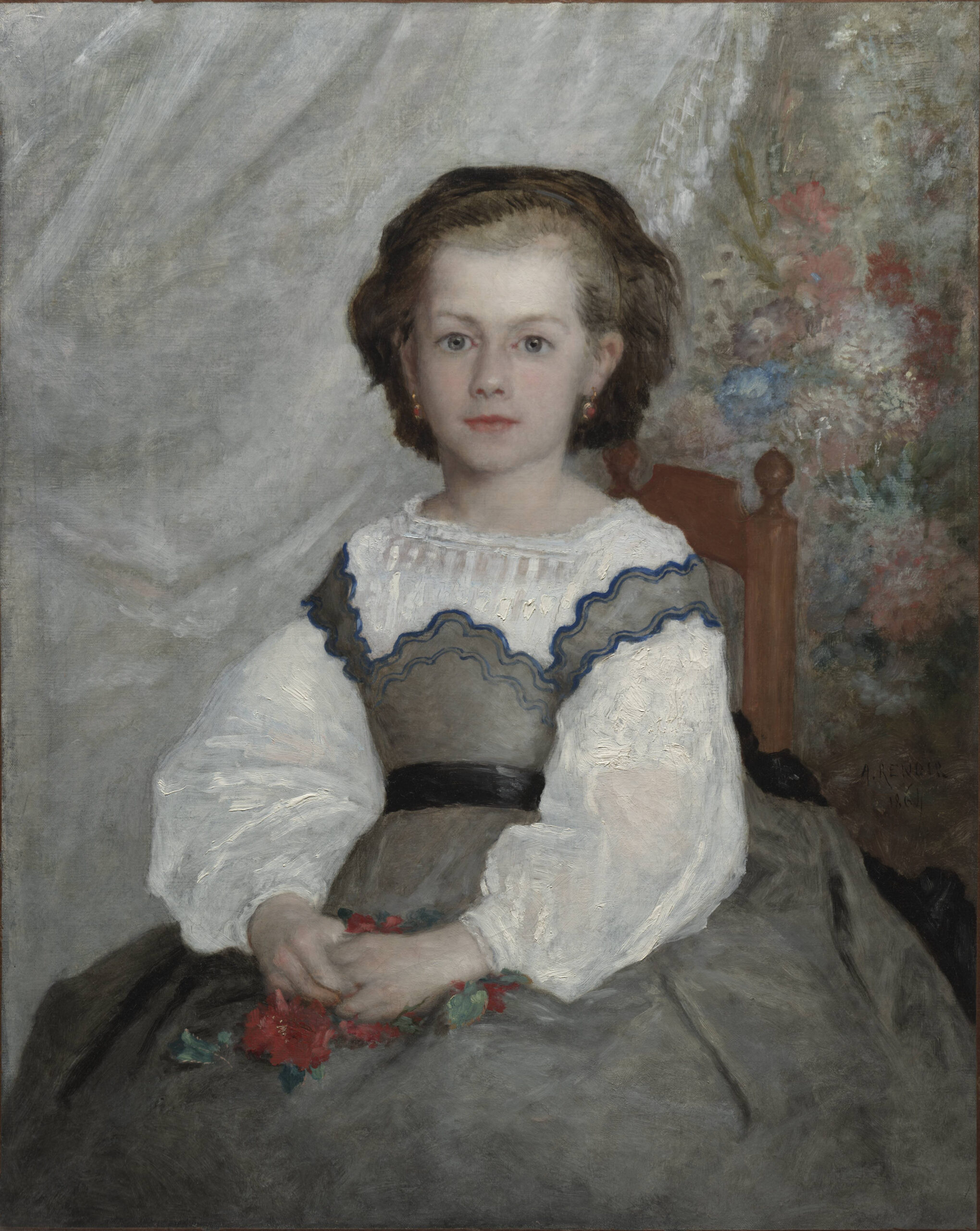 『ロメーヌ・ラコー嬢（Mademoiselle Romaine Lacaux）』　ピエール＝オーギュスト・ルノワール　1864年　油彩・キャンバス　81.3×65cm　クリーブランド美術館所蔵