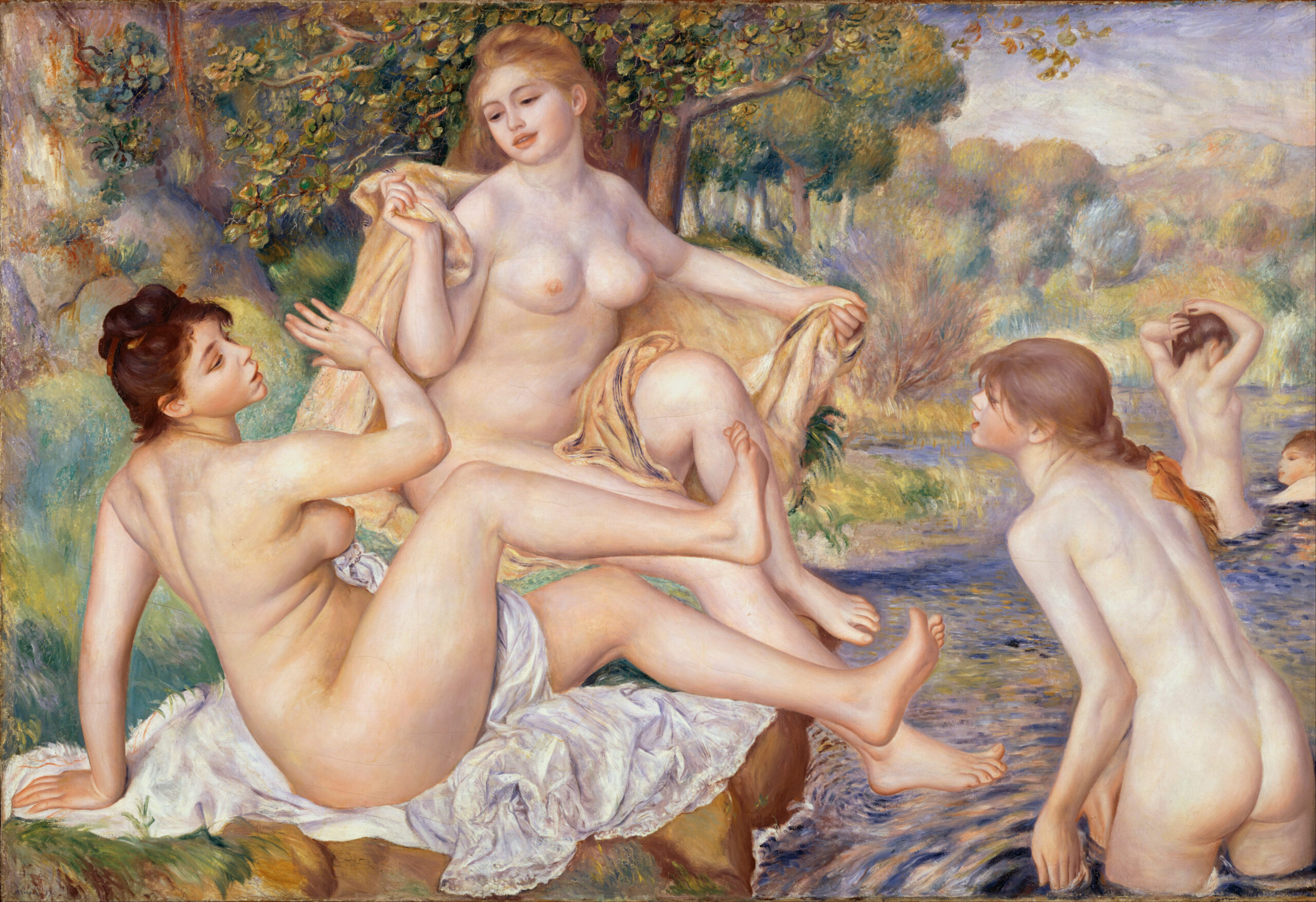 『大水浴図』　ピエール＝オーギュスト・ルノワール　1884–1887年　油彩・キャンバス　117.8×170.8cm　フィラデルフィア美術館所蔵