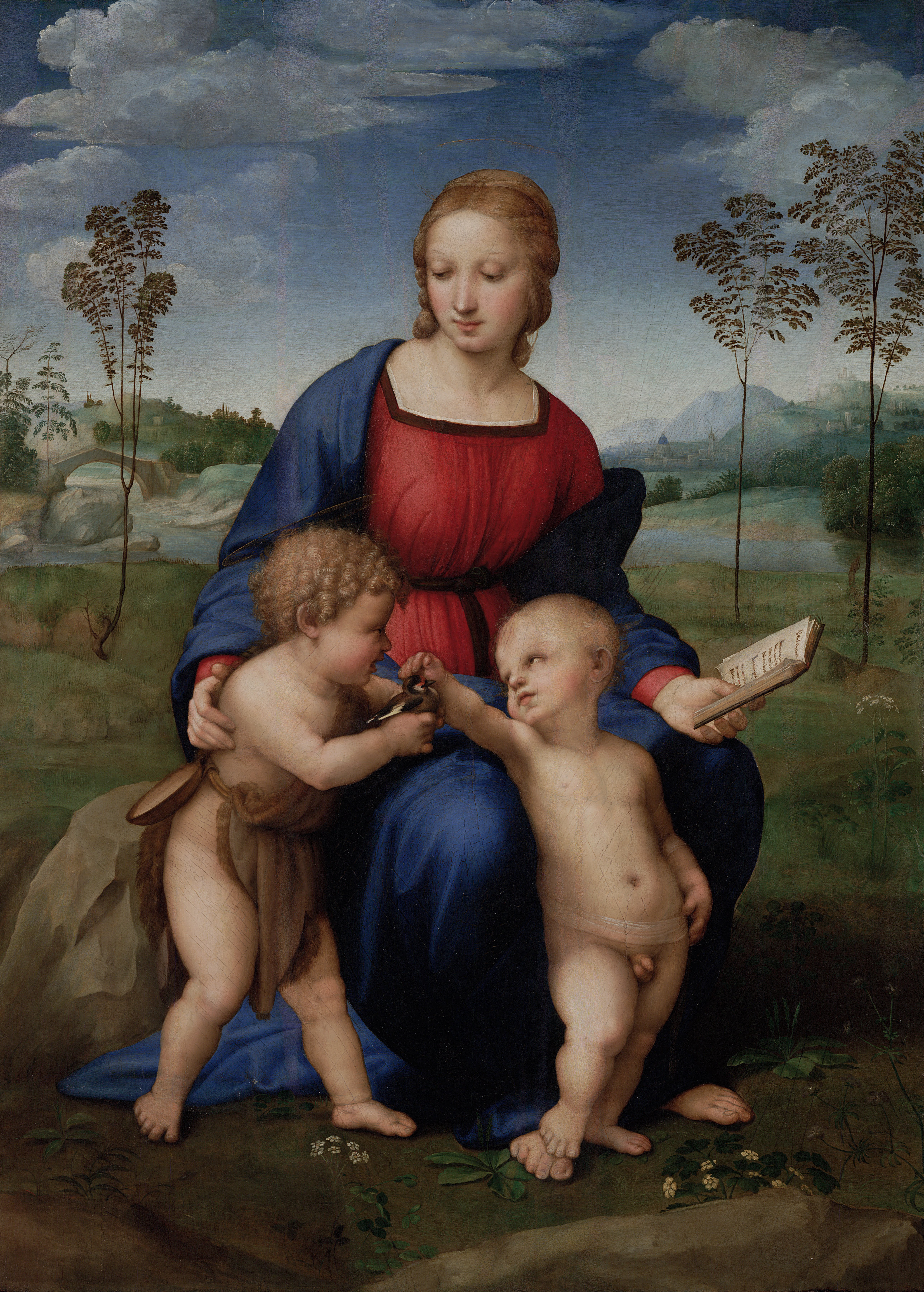 『ヒワの聖母』 ラファエロ 1506年以前 油彩・板 107×77.2cm ウフィツィ美術館所蔵