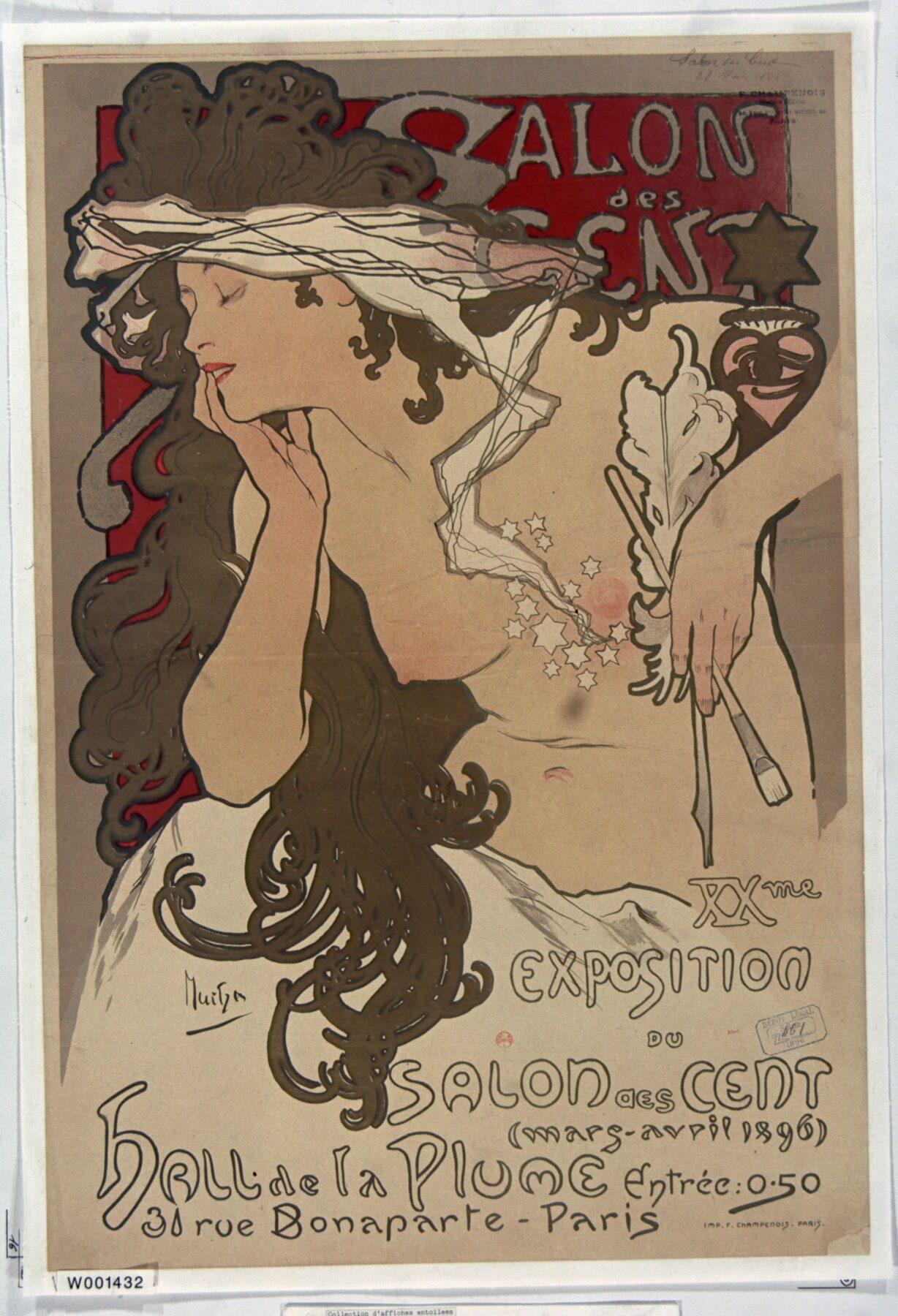 『サロン・デ・サン 第20回展告知ポスター』 アルフォンス・ミュシャ 1896年 カラー・リトグラフ