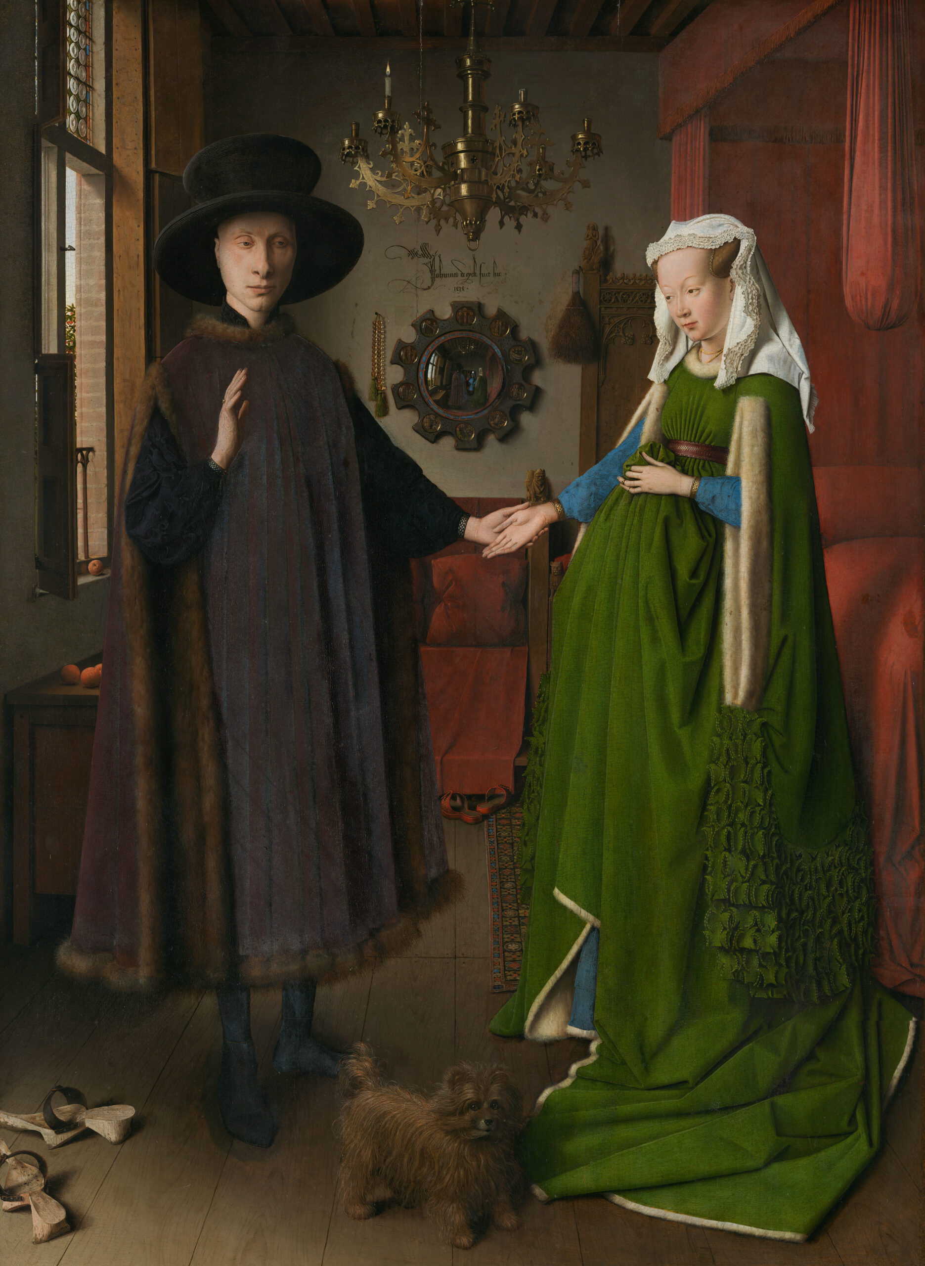 ヤン・ファン・エイク『アルノルフィーニ夫妻像』1434年 油彩・オーク板 82.2×60cm ナショナル・ギャラリー所蔵