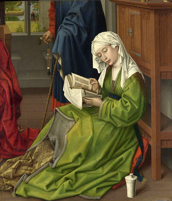 『読書するマグダラのマリア』 ロヒール・ファン・デル・ウェイデン 1435年頃 油彩・板 62.2×54.4cm ナショナル・ギャラリー所蔵