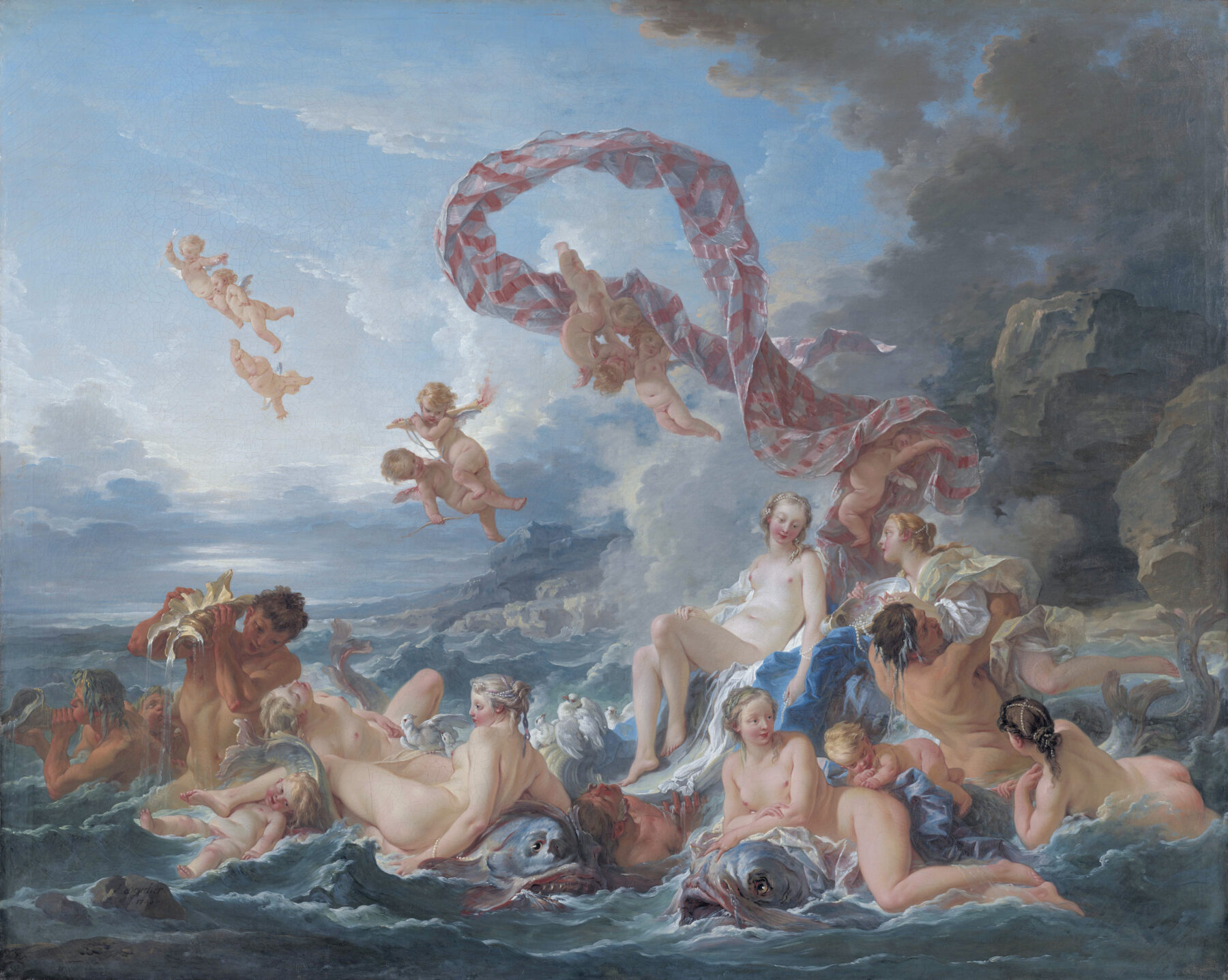 『ヴィーナスの勝利』　フランソワ・ブーシェ　1740年　油彩・キャンバス　130×162cm　スウェーデン国立美術館所蔵