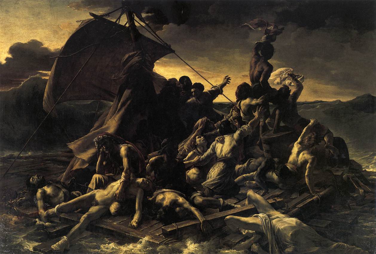『メデューズ号の筏』 テオドール・ジェリコー 1818年–1819年 油彩・キャンバス 491×716cm ルーヴル美術館所蔵
