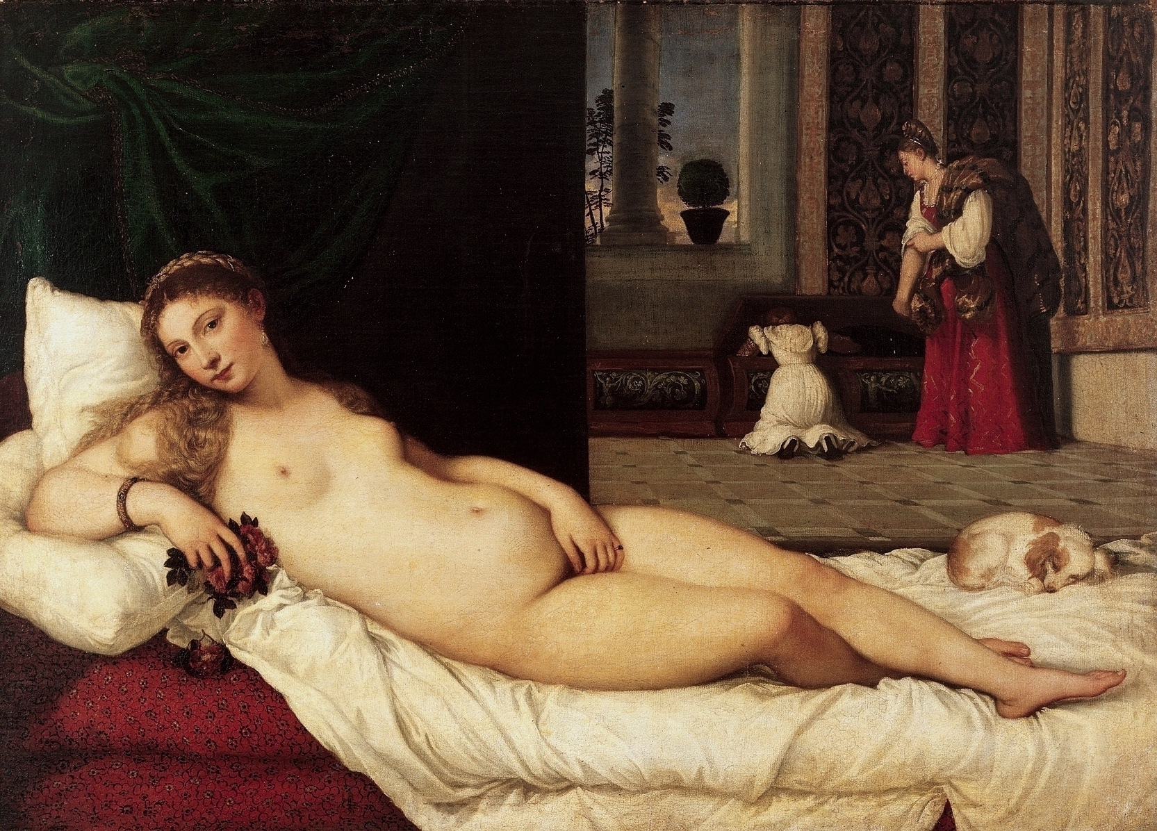 『ウルビーノのヴィーナス』 ティツィアーノ 1538年 油彩・キャンバス 119.2×165.5cm ウフィツィ美術館所蔵
