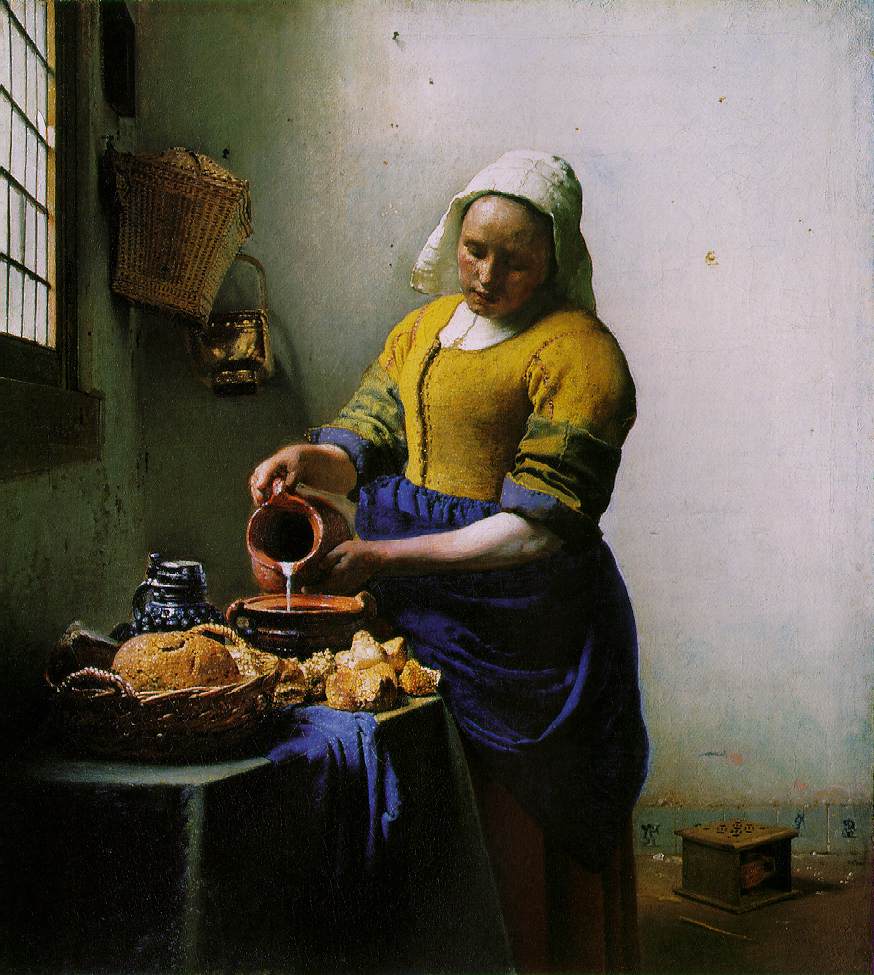 『牛乳を注ぐ女』 ヨハネス・フェルメール 1660年頃 油彩・キャンバス 46x41cm アムステルダム国立美術館所蔵